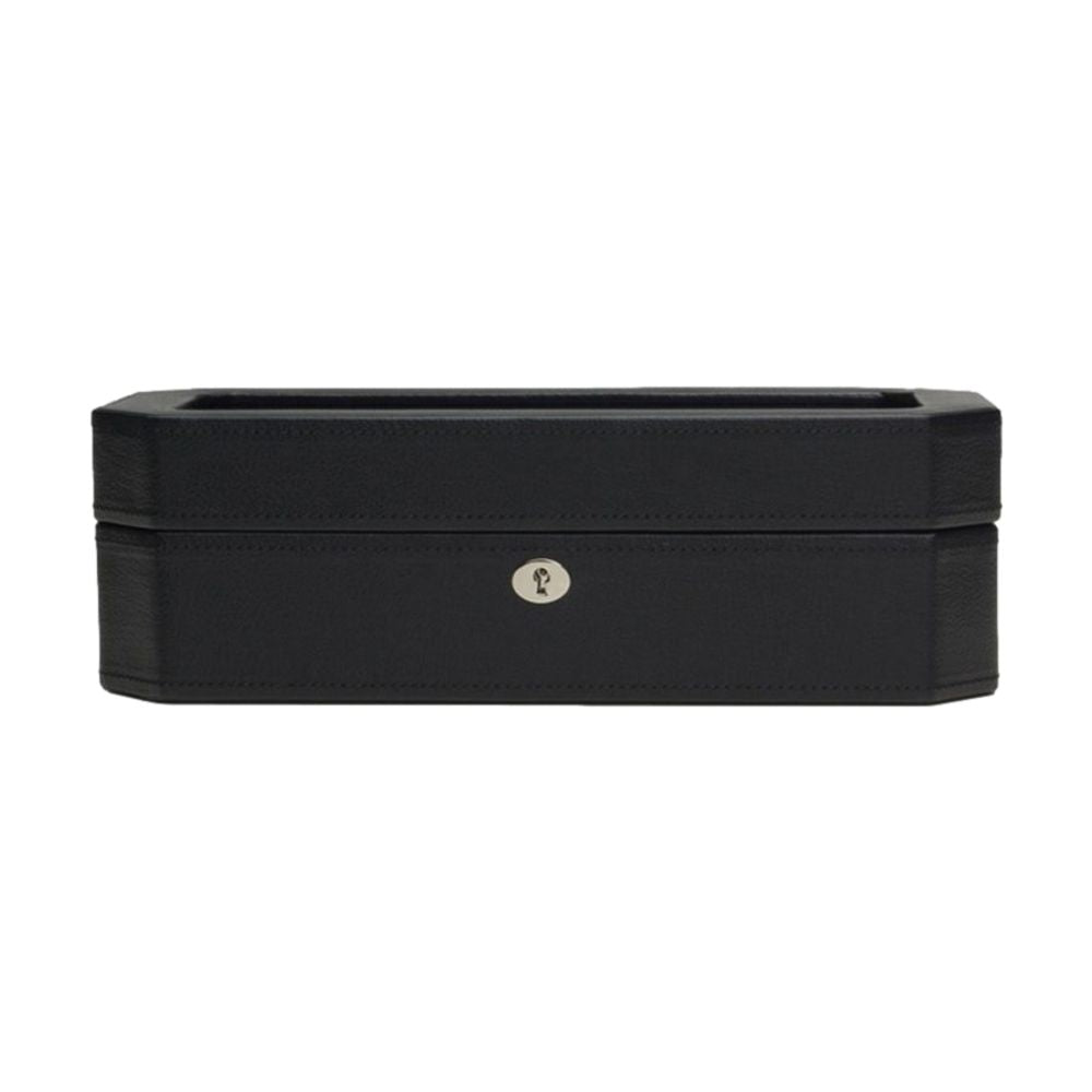 Premium Windsor 5-Piece Watch Organizer Box - Luxury Black Leather Case for Men's Watches | Perfect for Travel, Gift & Jewelry Storage