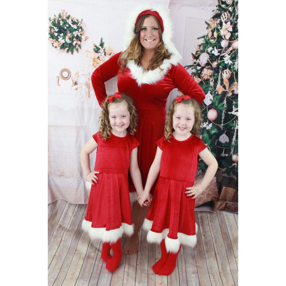 Christmas Family Matching Outfits - Mom & Toddler Princess Dresses for Girls | Parent-Child Holiday Costumes for Family Photos & Christmas Parties
