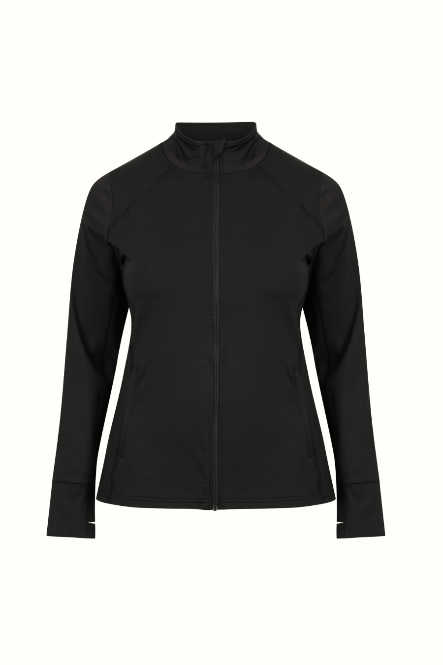 Thermal Sports Long Sleeve Zip Up Jacket for Men & Women - Breathable Winter Running Top for Cold Weather - Black - Perfect for Hiking, Jogging & Outdoor Activities