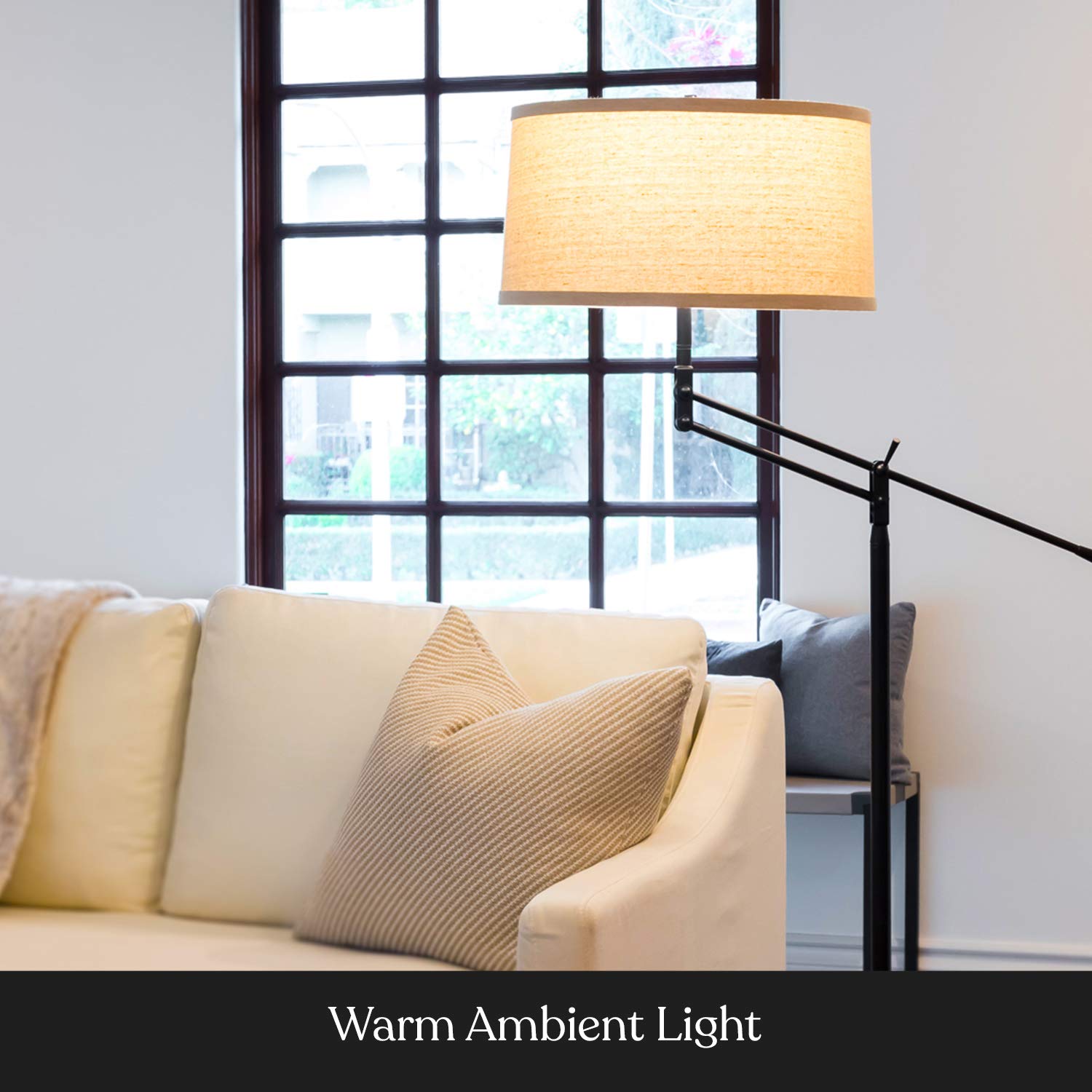 Brightech Ava Mid-Century Modern Standing Lamp - Adjustable Height LED Floor Lamp for Living Room, Bedroom & Office - Industrial Style Home Decor for Reading, Working & Relaxing