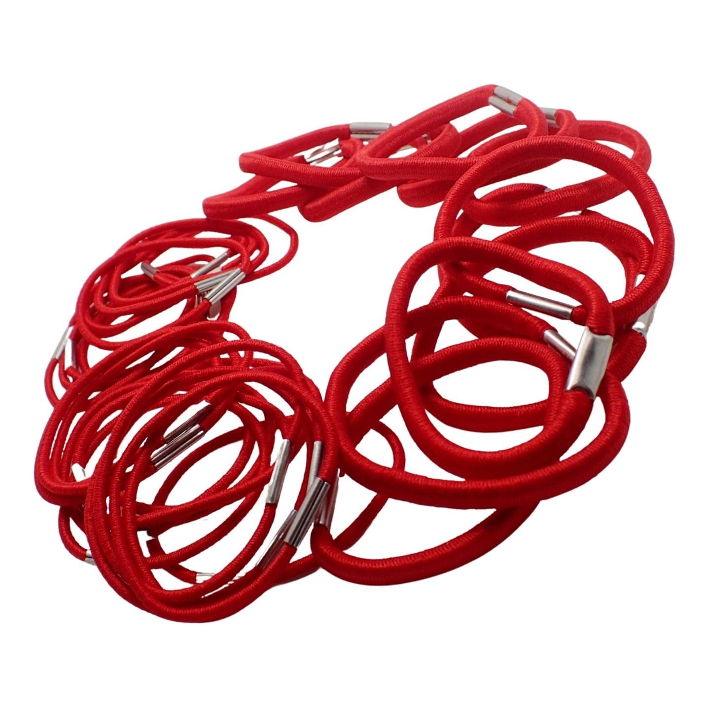 Topkids 36-Piece Thick & Thin Hair Ties for Girls and Women - Soft Elastic Hair Bands for Thin and Thick Hair - Red Hair Accessories for School, Work, and Everyday Styling