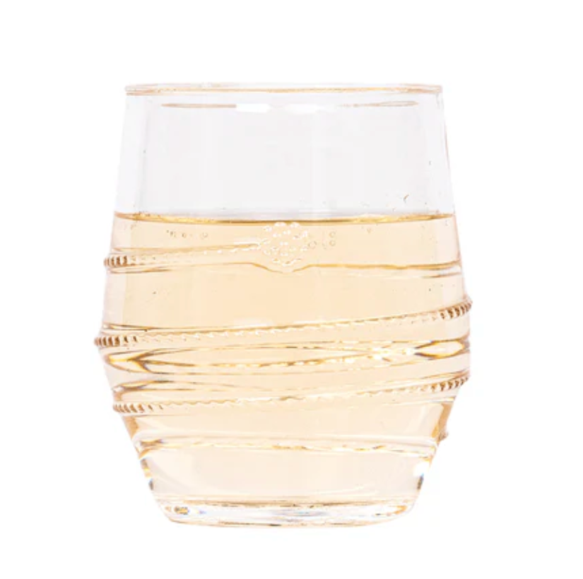Juliska Amalia Clear Acrylic Small Tumbler - Perfect for Iced Coffee, Smoothies & Everyday Drinks at Home or Office