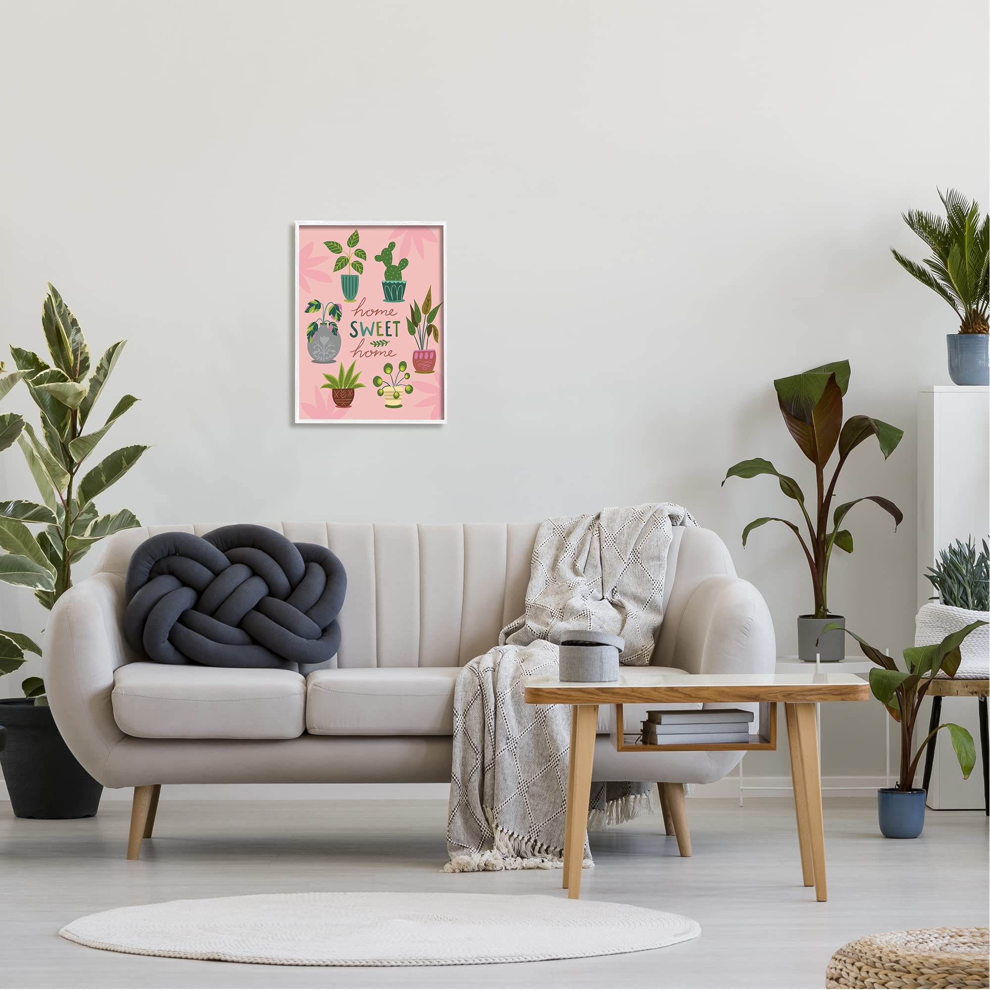 Stupell Industries Home Sweet Home Charming Potted House Plants - Louise Allen Design | Indoor Decor, Living Room & Office Greenery