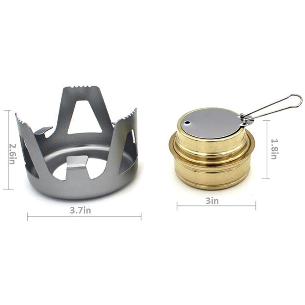Ultralight Portable Alcohol Stove Burner - Mini Outdoor Camping Cookware Set for Backpacking, Hiking, Picnic & Emergency Survival Gear | Perfect for Camp Cooking, Bushcraft & Outdoor Adventures