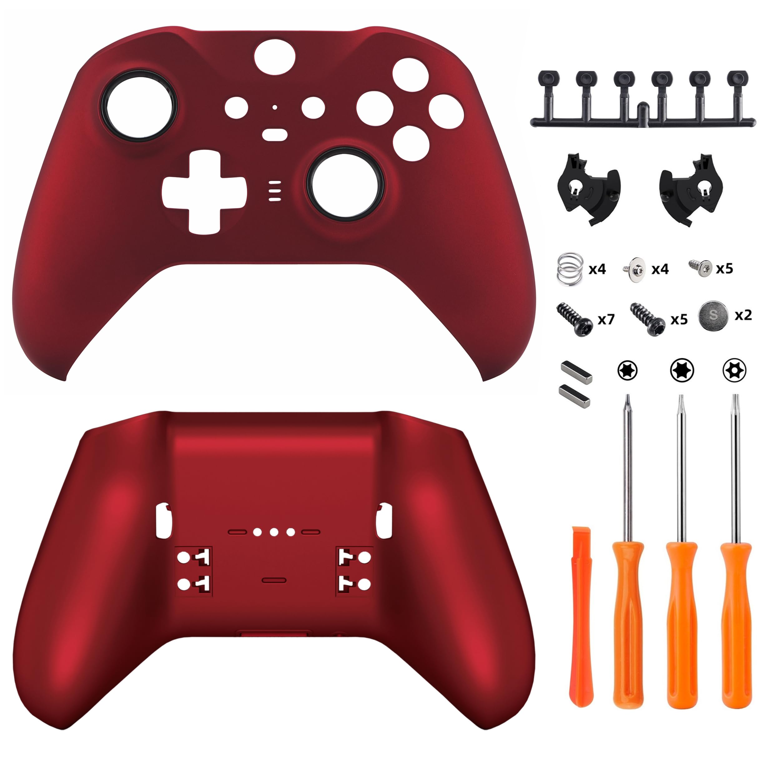 eXtremeRate Replacement Faceplate & Bottom Shell for Xbox Elite Series 2 & Elite Series 2 Core Controller - Scarlet Red | Custom Gaming Accessories for Enhanced Controller Protection & Style | Perfect for Competitive Gaming & Console Enthusiasts