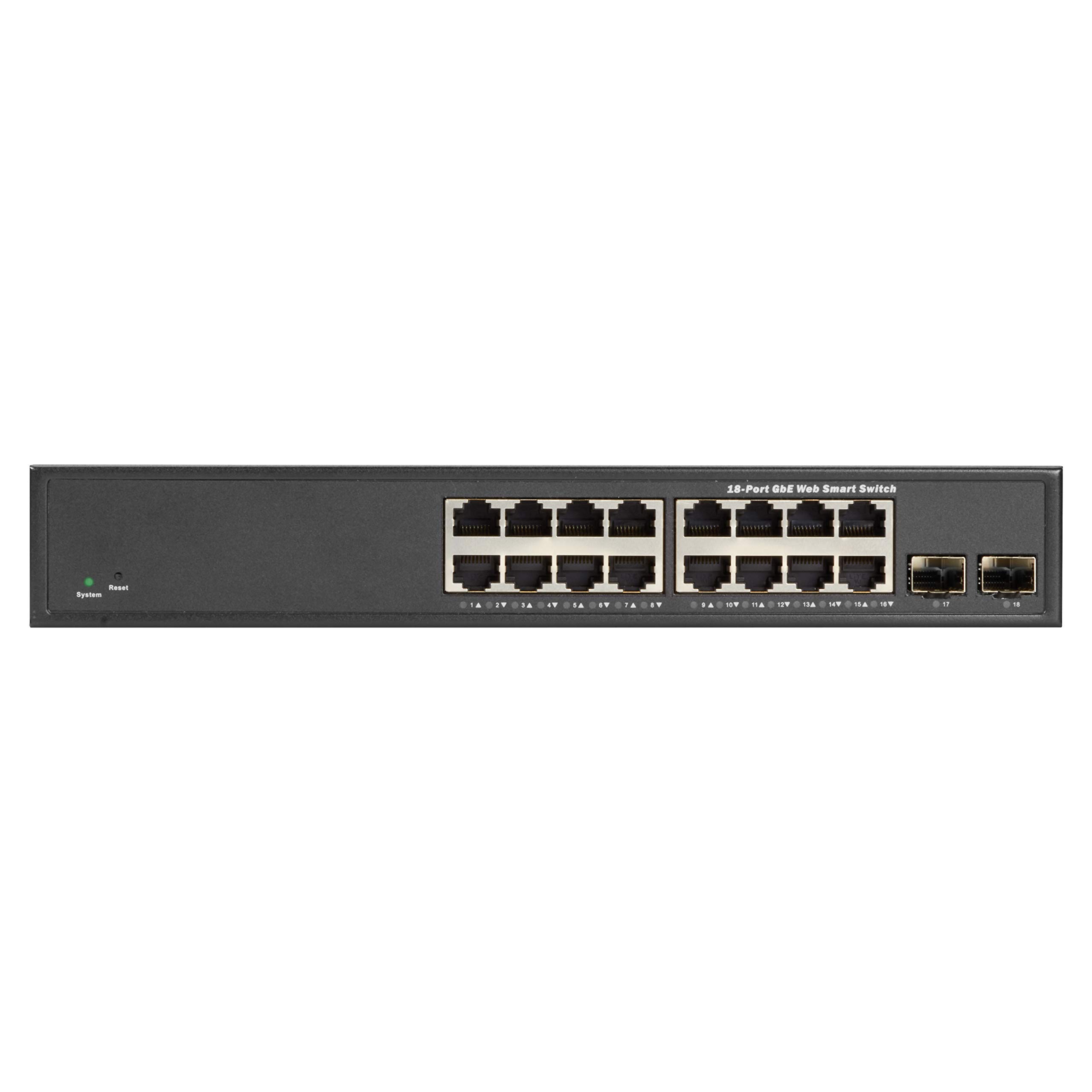 Black Box 18-Port Gigabit Web Smart Switch for High-Speed Network Connectivity | Ideal for Office, Home & Small Business Networks