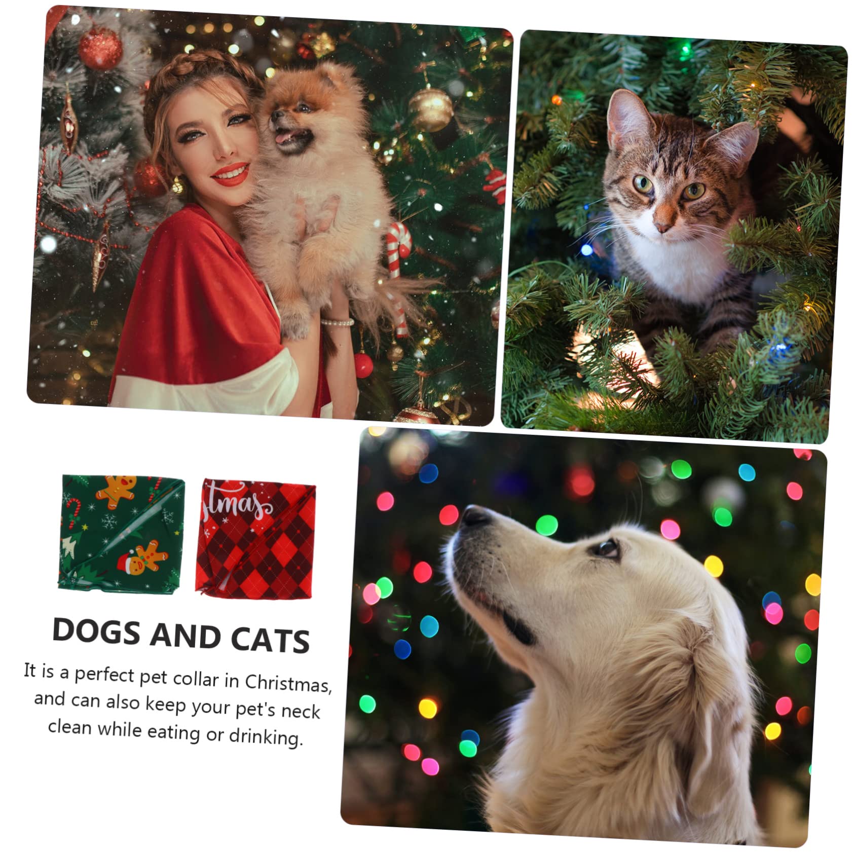 4 Pcs Pet Bandanas - Dog Scarf for Christmas & Daily Use