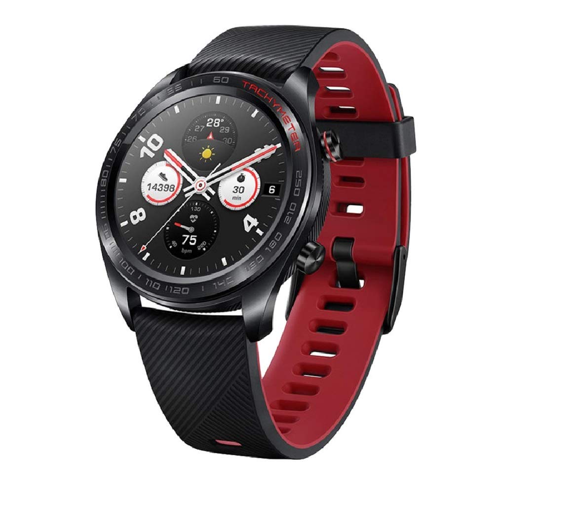 Honor Smart Watch - Fitness Tracker with Heart Rate Monitor, Sleep Tracking, Waterproof - Black/Red - Perfect for Running, Swimming, and Daily Activity Tracking