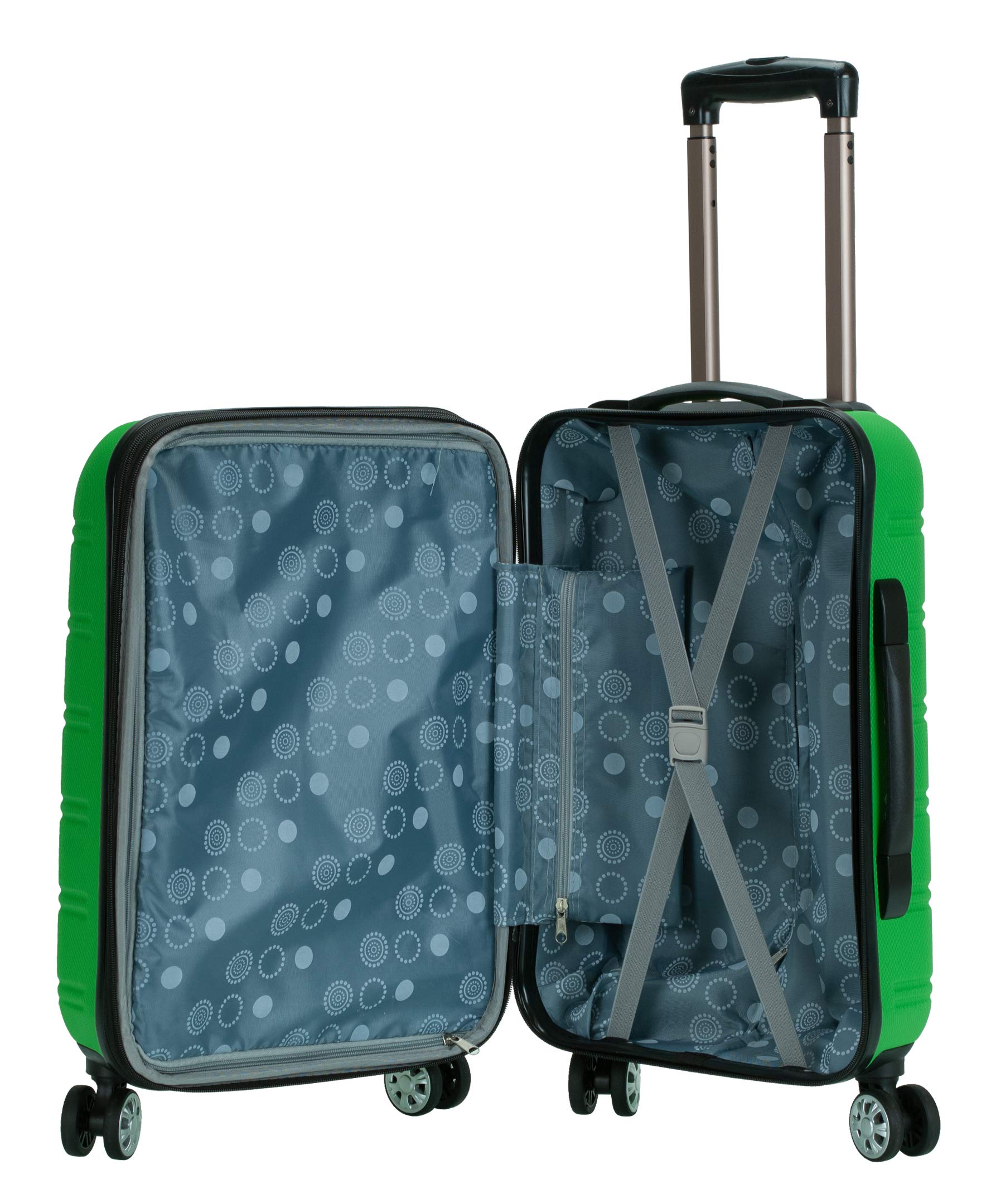 Rockland Melbourne 20-Inch Expandable Hardside Spinner Luggage, Green Carry-On Suitcase - Perfect for Air Travel, Business Trips & Weekend Getaways