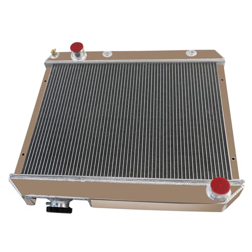 4 Row Aluminum Radiator with Shroud Fan & Relay Kit - Compatible with 1963-1966 Chevy C/K 10 20 30 Pickup C10 C20 C30 - Perfect for Engine Cooling & Off-Road Performance