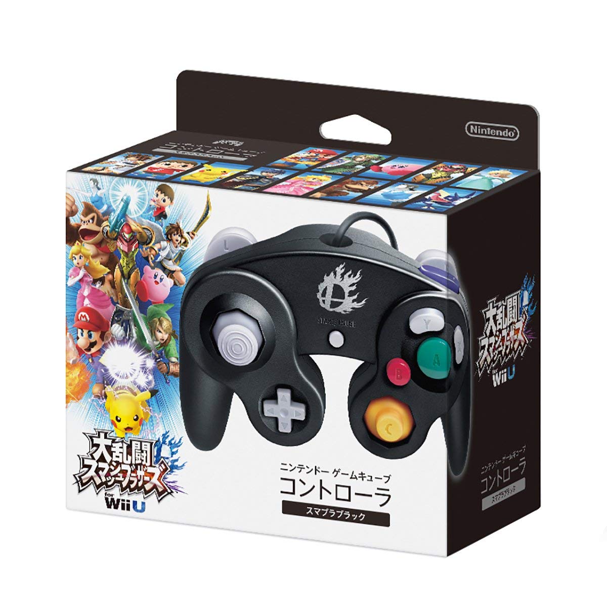 Nintendo Super Smash Bros. Black Classic Gamecube Controller (Renewed) - Authentic Replacement for Switch/Wii U - Perfect for Fighting Games & Retro Gaming