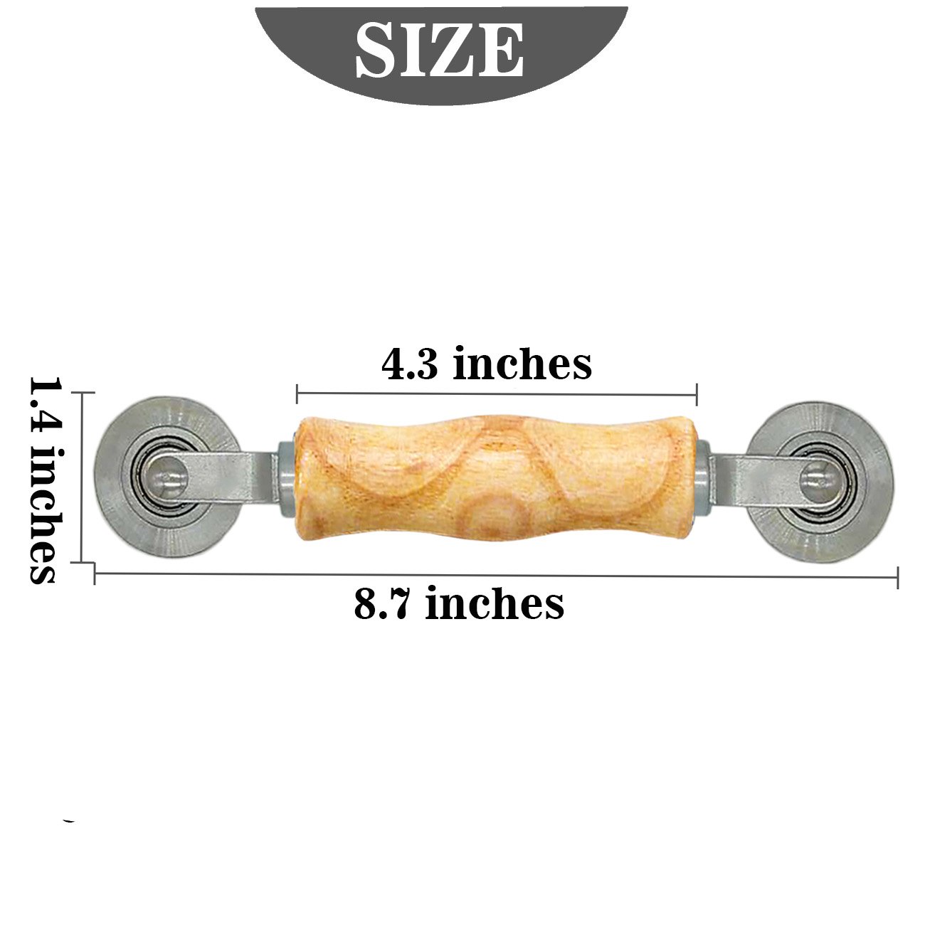Senneny Screen Rolling Tool - Heavy Duty Screen Spline Roller with Wooden Handle & Steel Bearing Wheel for Window Screen Repair, Door Screen Replacement, and DIY Home Improvement Projects