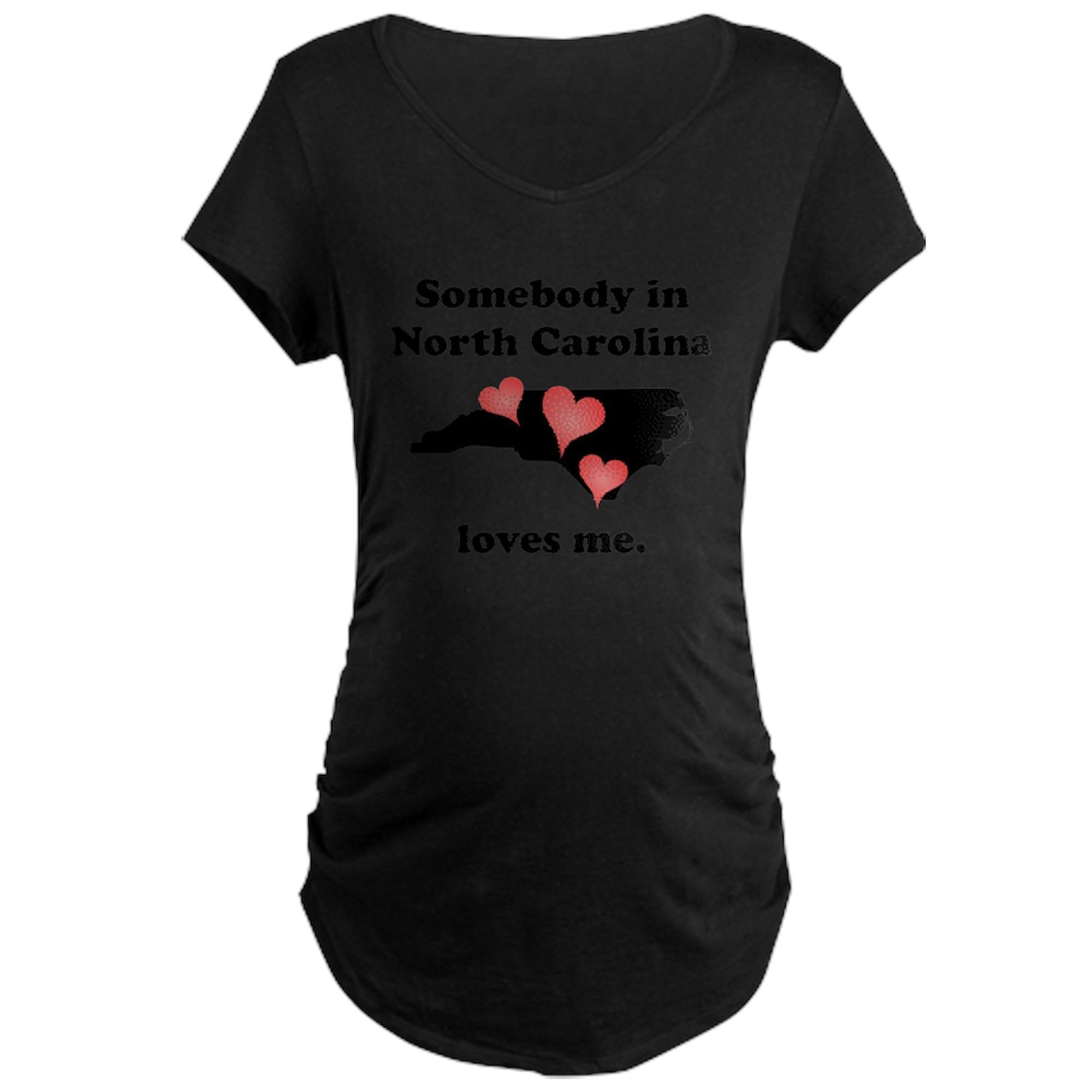 Somebody in North Carolina Loves Me Maternity T-Shirt - Women's Ruched Side Pregnancy Shirt for Expecting Moms | Comfortable & Stylish Maternity Wear for Baby Showers, Gender Reveals & Pregnancy Announcements