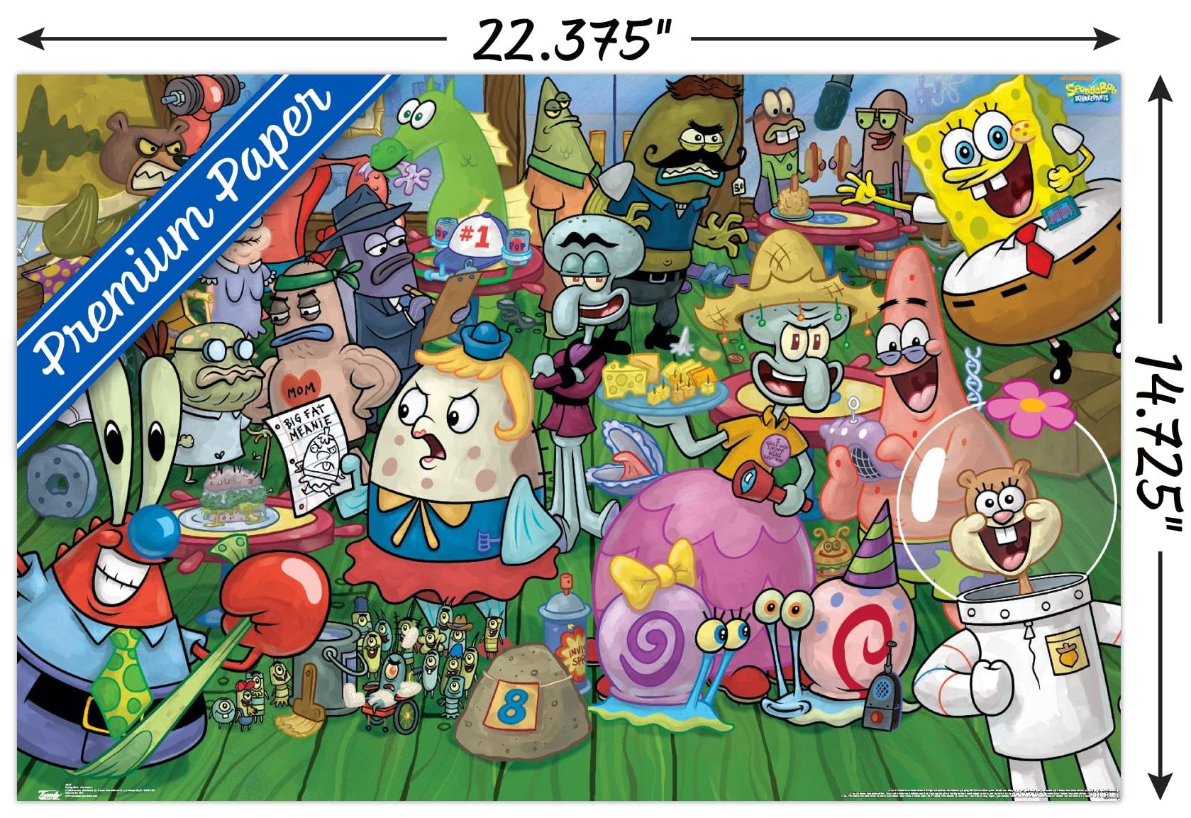 Trends International Nickelodeon SpongeBob SquarePants Premium Wall Poster & Mount Bundle - 14.725