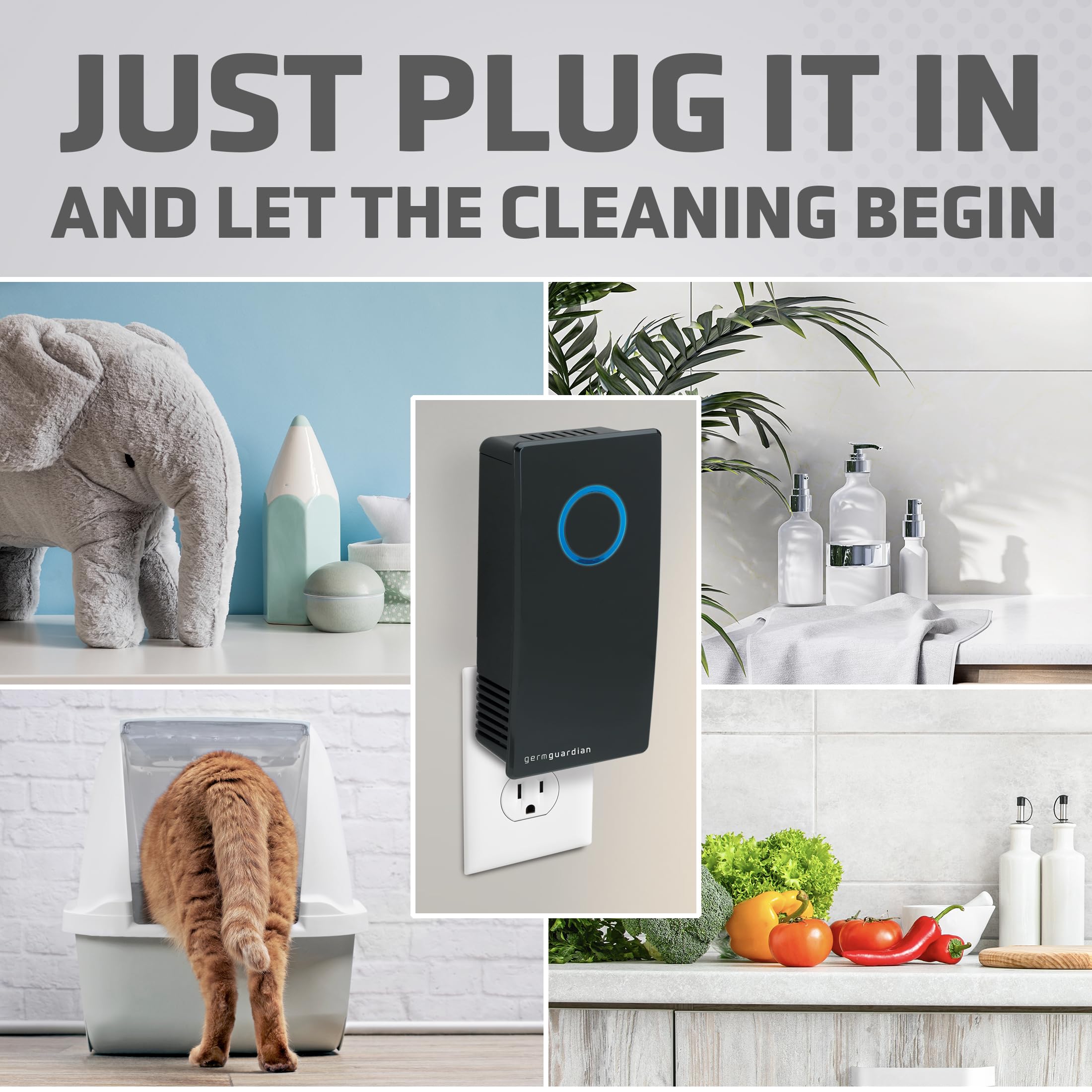 GermGuardian GG1100B 7-Inch Compact Air Purifier with UV-C Light - Eliminates Germs, Reduces Pet Odors, Cooking Smells & Mold - Ideal for Bedrooms, Offices & Small Spaces (Black) - 1 Year Warranty