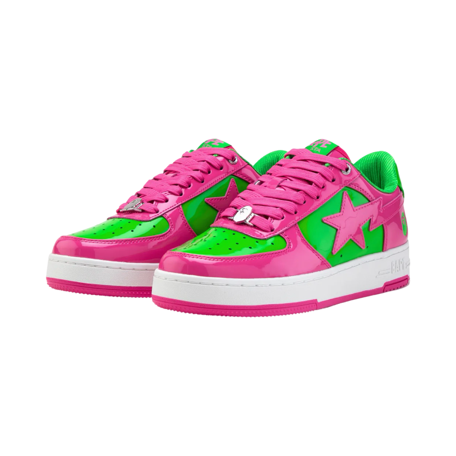 BAPE Bapesta #1 M1 Sneakers in Pink, Green & White - Stylish Streetwear for Men & Women | Perfect for Casual Outfits & Urban Fashion
