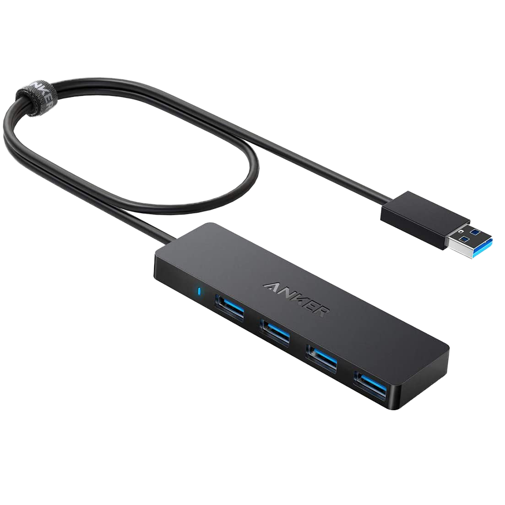4 Port USB 3.0 Hub - High Speed Data Transfer USB Splitter for Laptop, PC, Mac - Perfect for Home Office, Gaming & Travel Accessories