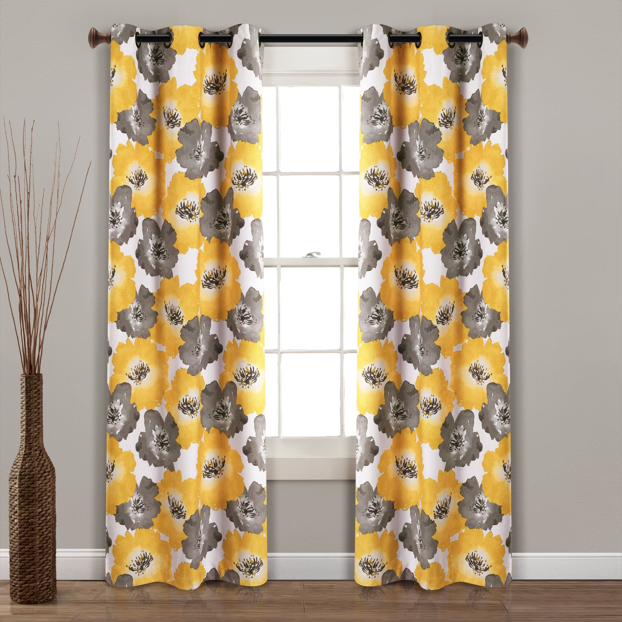 Julie Floral Insulated Blackout Curtains - Thermal Grommet Window Panels for Bedroom & Living Room - Energy Efficient, Noise Reducing, Light Blocking Drapes for Home Decor
