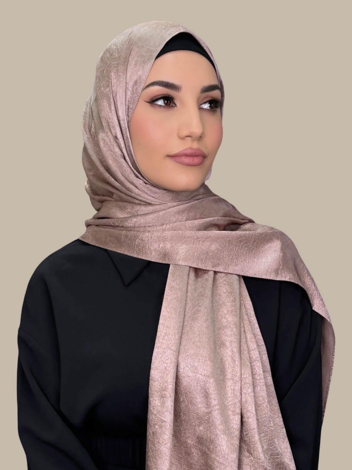 Elegant Classic Satin Hijab in Dusty Pink - Perfect for Daily Wear, Special Occasions & Modest Fashion