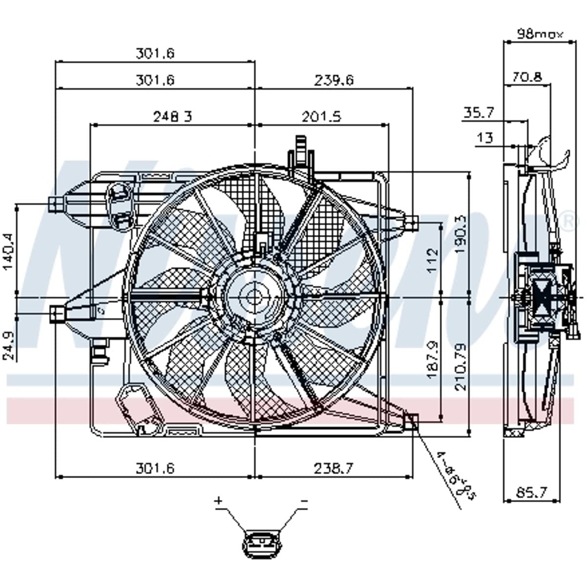 Nissens 85252 Radiator Cooling Fan - High Performance Replacement for Cars & Trucks - Perfect for Overheating Prevention & Engine Cooling