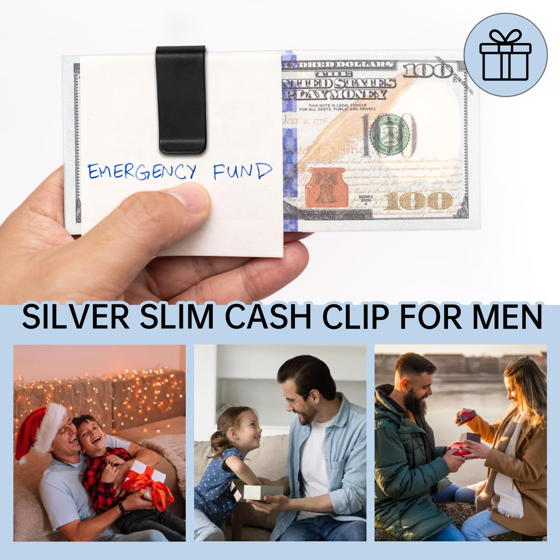 10Pcs Stainless Steel Money Clip for Men - Slim Silver Metal Cash Holder | Minimalist Pocket Wallet for Bills & Cards | Perfect for Travel, Business & Everyday Use