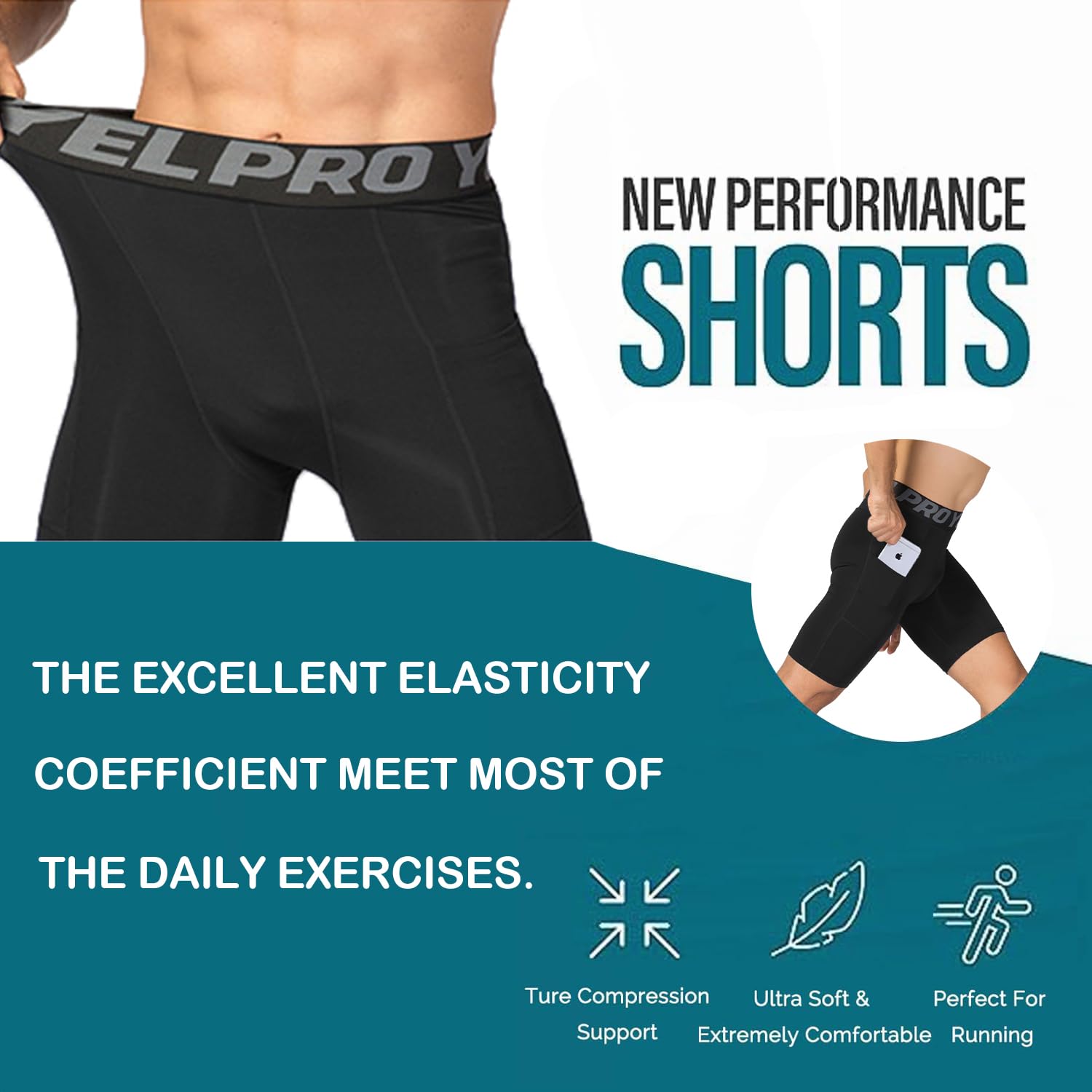 Queerier Men's Compression Shorts 1/3/4 Pack - Moisture Wicking Spandex Workout Underwear for Running, Gym & Sports - Breathable Athletic Base Layer Shorts for Cycling, Basketball & Training