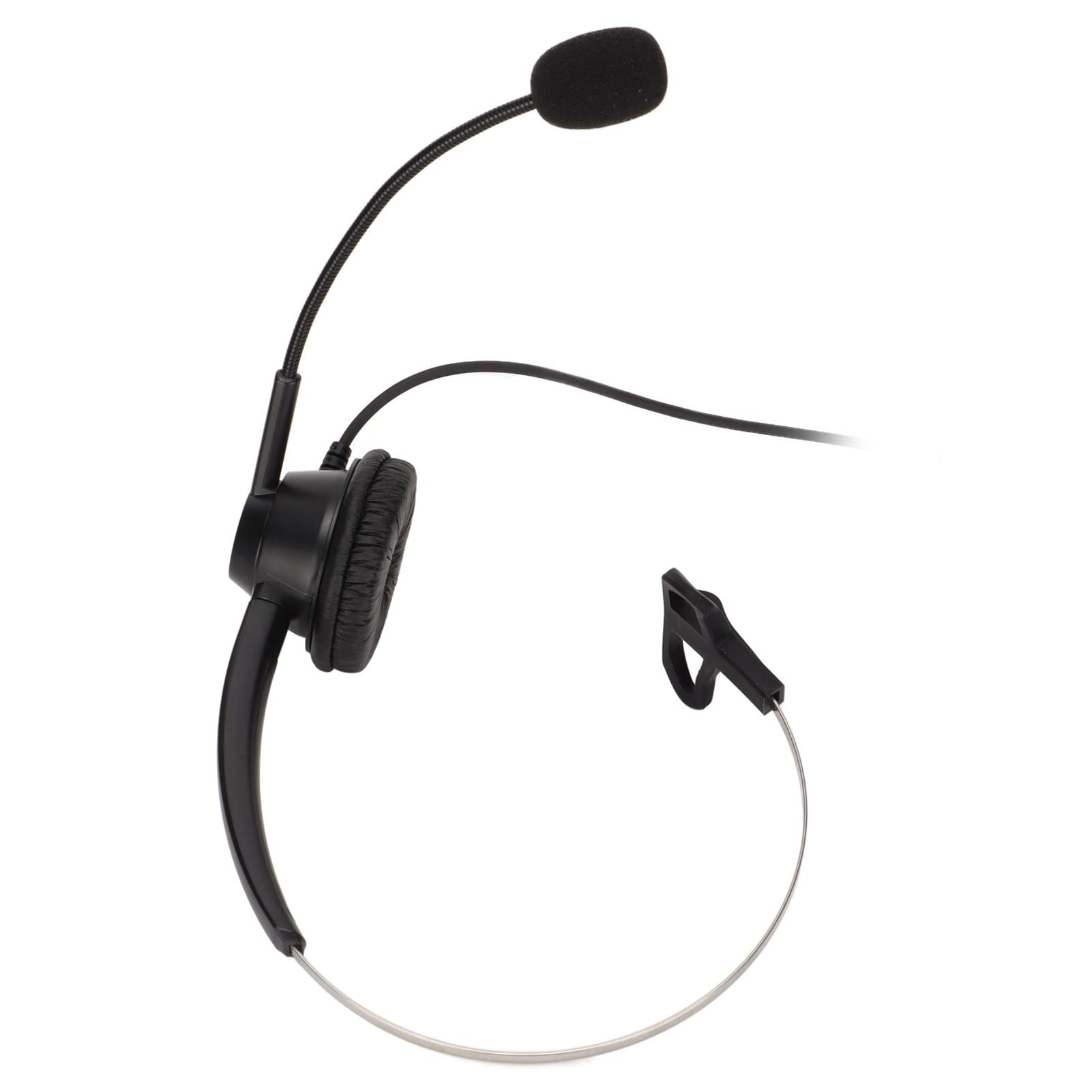 Jopwkuin Monaural Office Headset - Plug & Play USB Headset with Flexible Headband, Noise Canceling Mic for Conference Calls, Business Phone Headsets (Black) - Ideal for Remote Work, Call Centers & Online Meetings