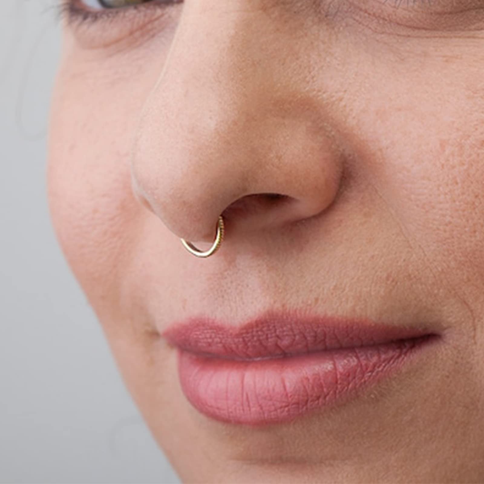 Fake Nose Ring Hoop - Stainless Steel Fake Septum Ring - Non-Piercing Nose Jewelry for Women & Men - Perfect for Costumes, Parties & Everyday Fashion Accessories