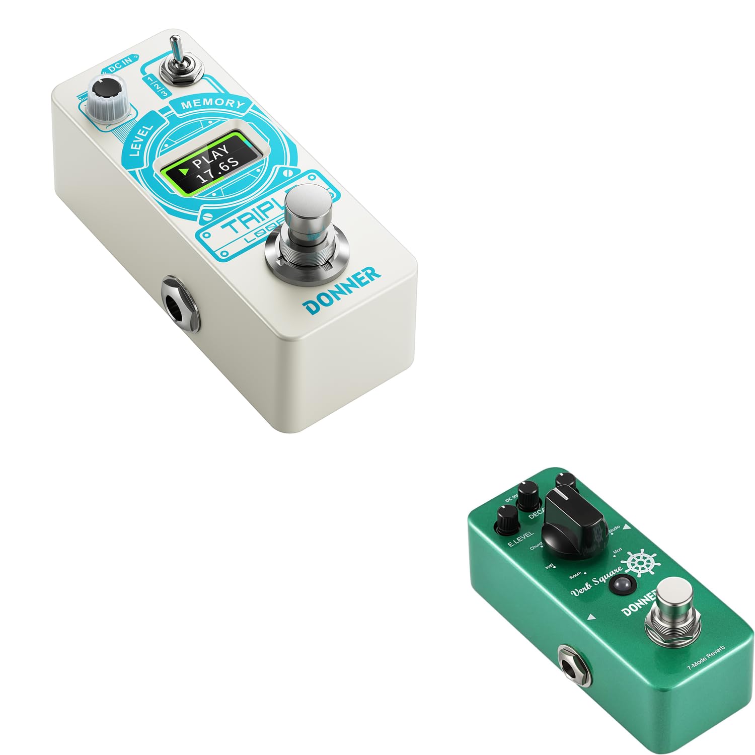 Donner Reverb and Looper Pedals for Electric Guitar - Professional Guitar Effects Pedal with Studio-Quality Sound - Perfect for Live Performances, Recording & Practice Sessions