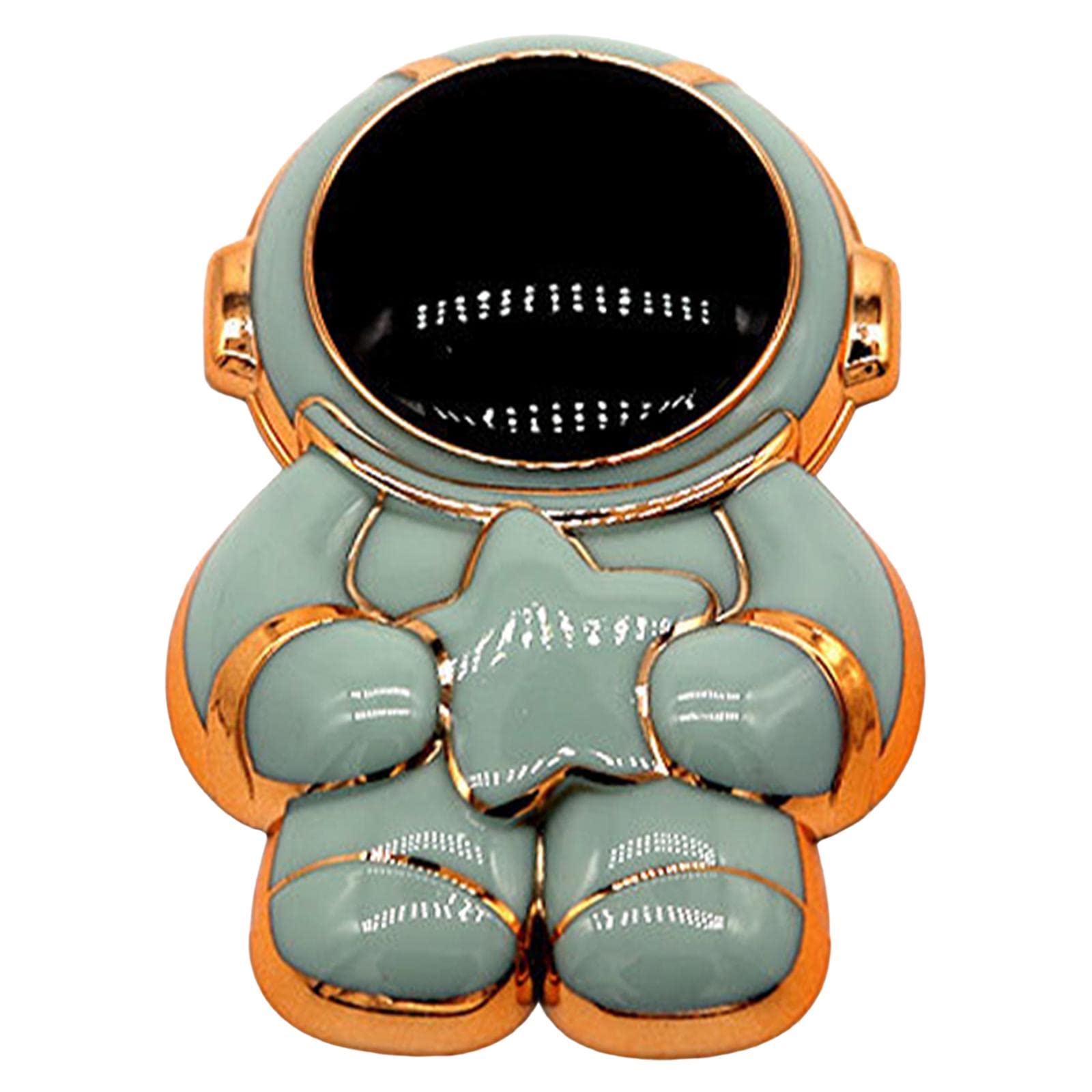 Figatia Astronaut Cartoon Folding Phone Stand - Electroplated Hidden Desktop Holder for iPhone & Smartphones - Green Bedroom Decor for Reading & Watching Videos