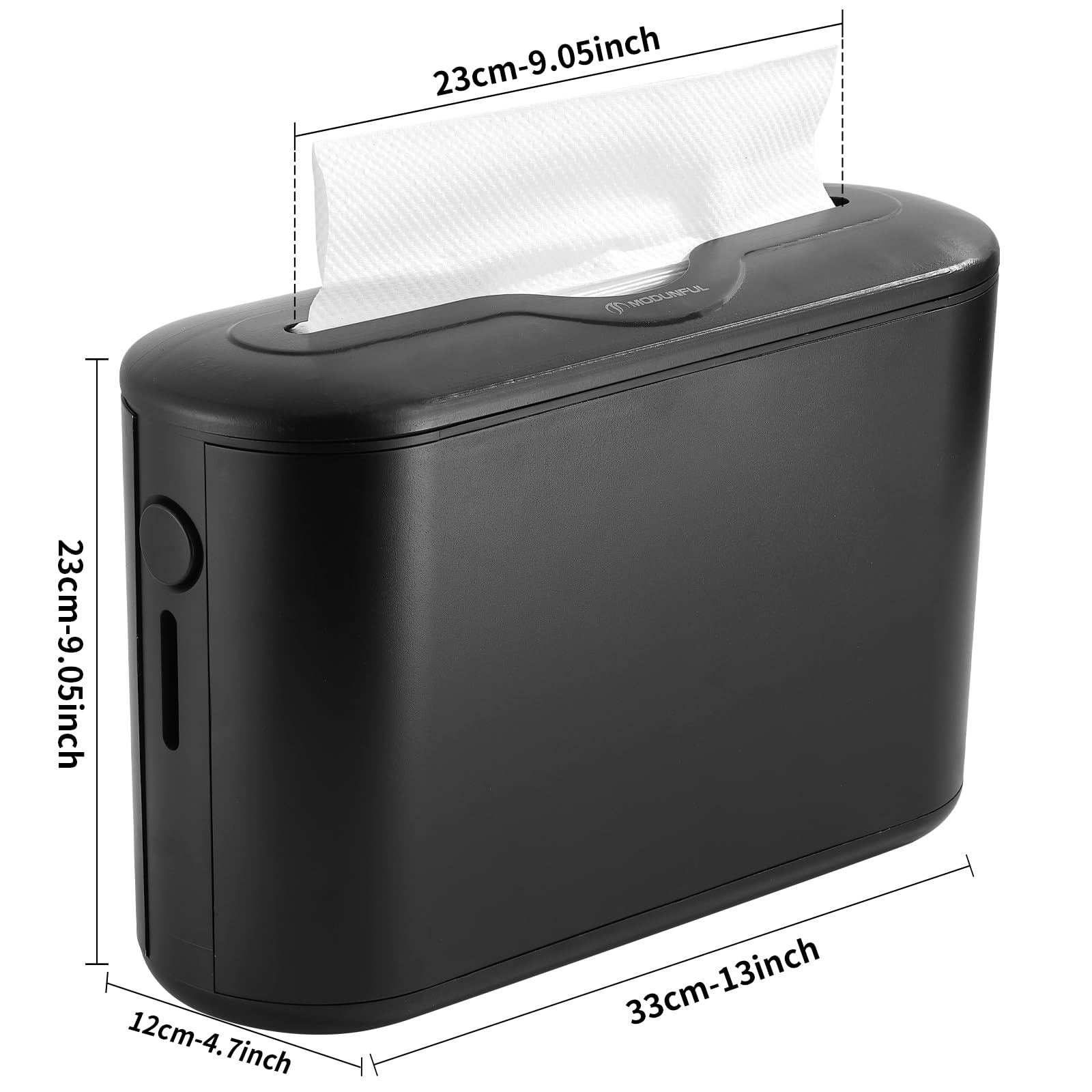 Modunful Black Multifold Paper Towel Dispenser - Countertop Hand & Napkin Holder for Kitchen, Bathroom, Bedroom | Space-Saving & Hygienic Solution for Homes, Offices & Restaurants