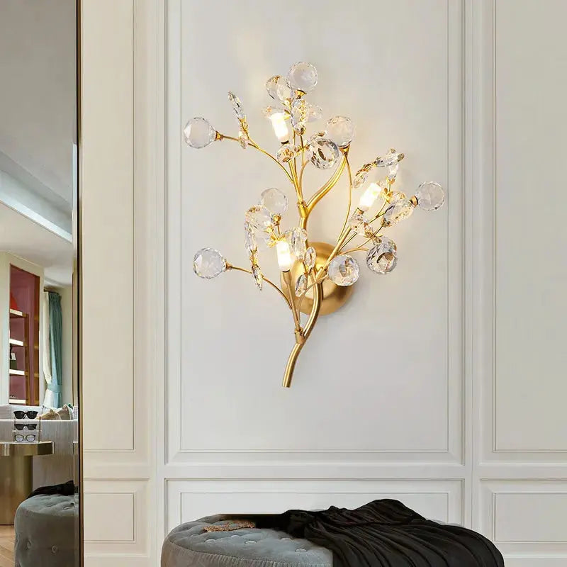 Alessa Gold Branch Wall Light - Elegant Brass Sconce for Living Room, Bedroom, or Hallway Decor - Perfect for Ambient Lighting and Stylish Home Interior Design