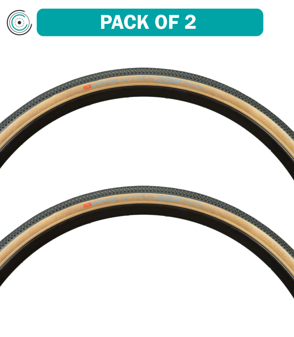 2 Pack Donnelly Sports X'Plor USH 700x35 Clincher Folding Bike Tires - Black/Tan (D10052T) for Road, Gravel & Commuter Bikes