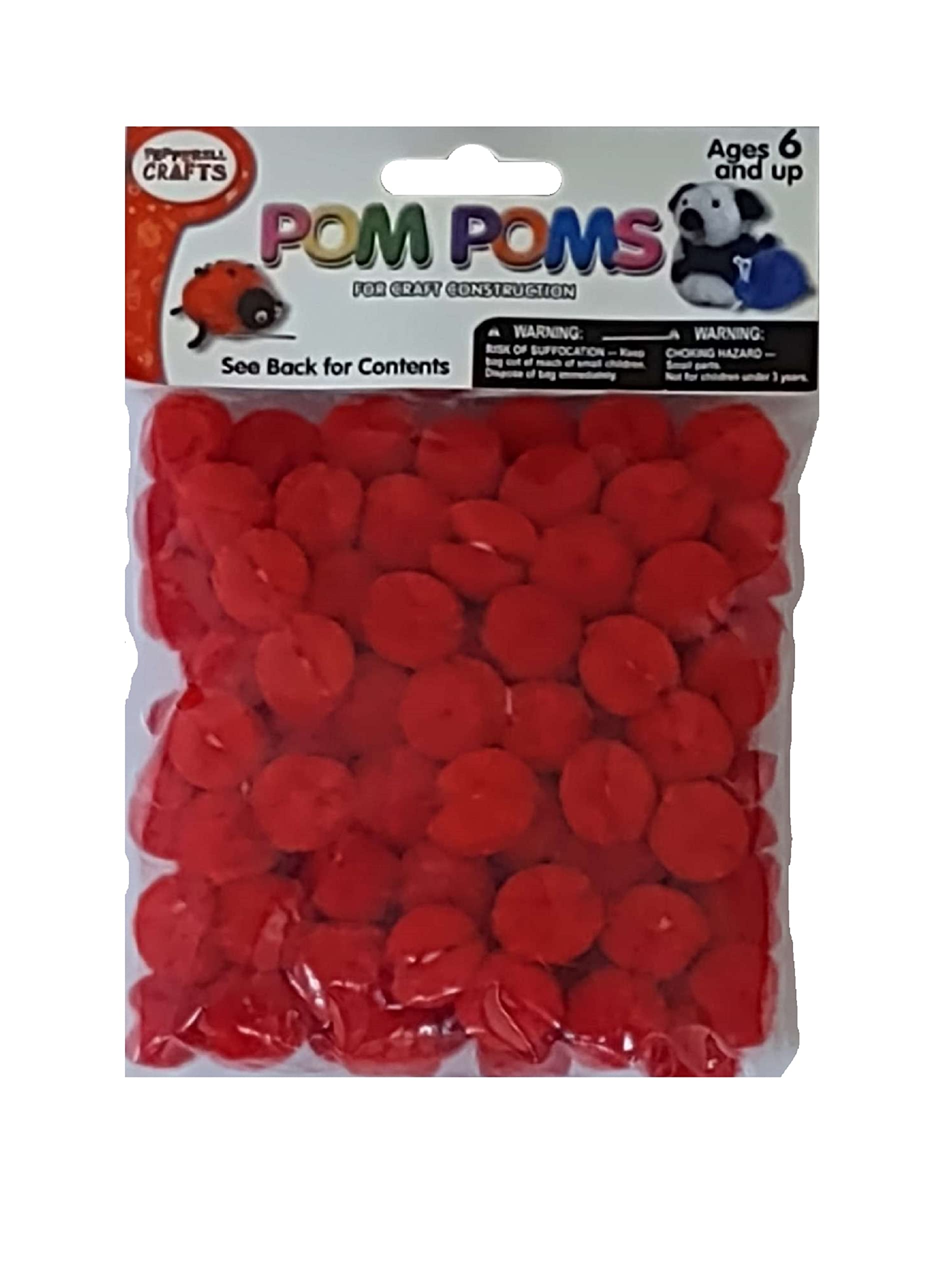1/2 Inch Red Pom Poms - Bulk Craft Supplies for DIY Projects, Party Decorations, Cheerleading Accessories, and Home Decor