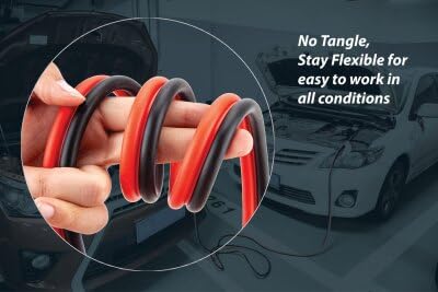 Heavy-Duty 6 Gauge Jumper Cables for Car Battery - Justin Case Smart Booster Cables with Conductor Wire & 365 Days Roadside Assistance - Perfect for Emergency Car Jump Starts, Roadside Breakdowns, and Winter Weather Preparedness