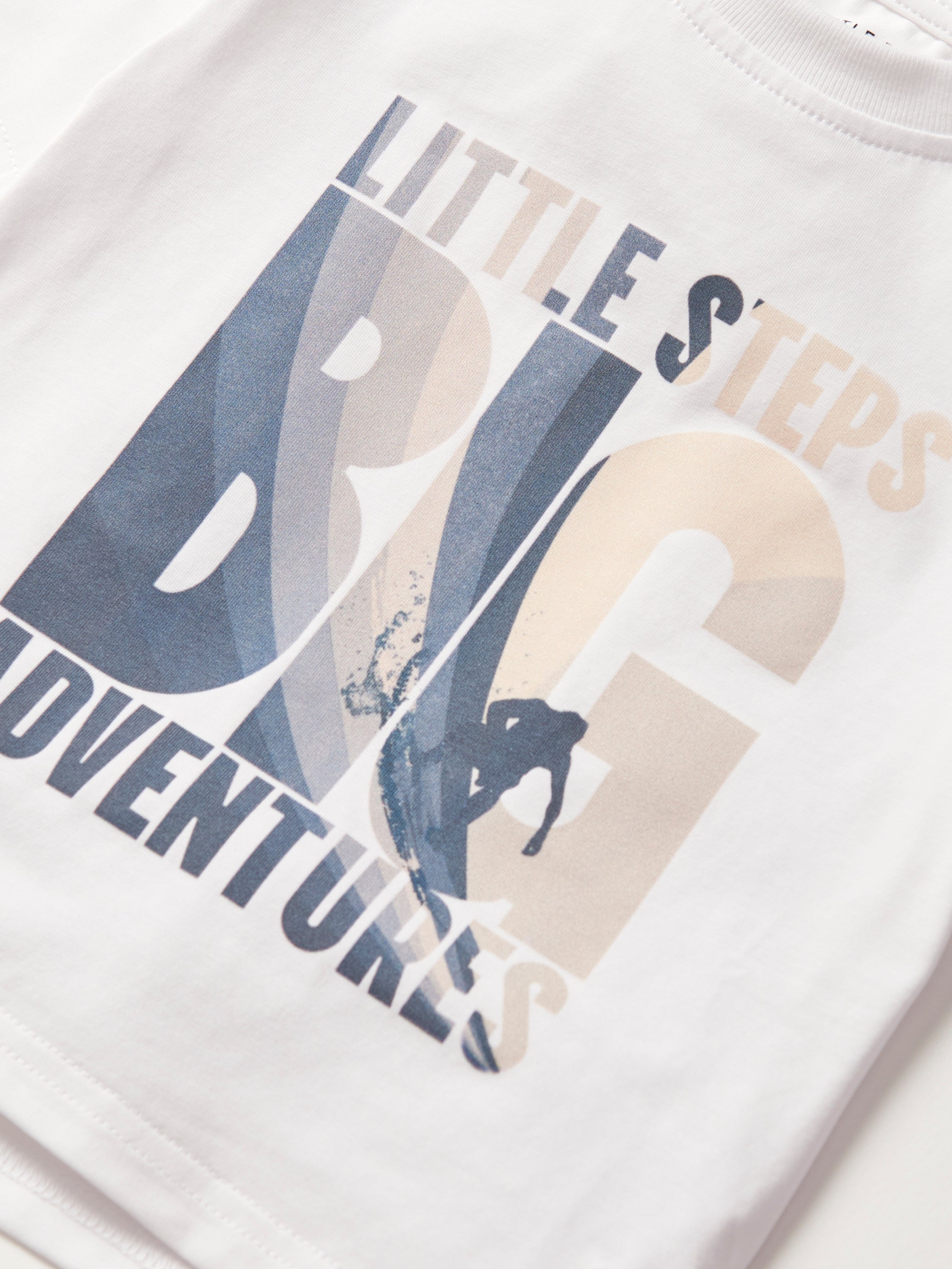 Little Steps Big Adventures Waves Graphic Tee - Cute Baby & Toddler T-Shirt for Beach Vacations & Family Outings