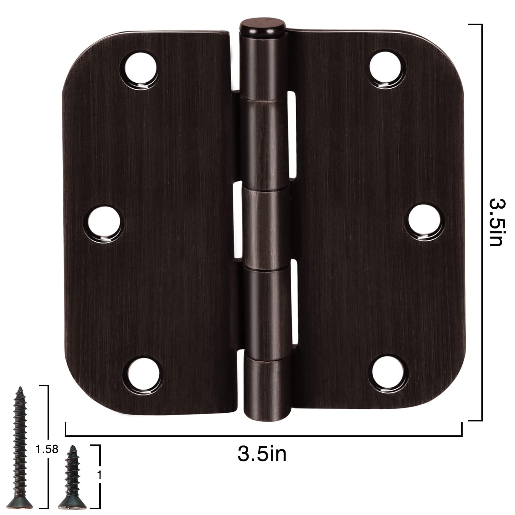 Oil Rubbed Bronze Door Hinges 3.5 Inch - Heavy Duty Interior Door Hinges 3-1/2
