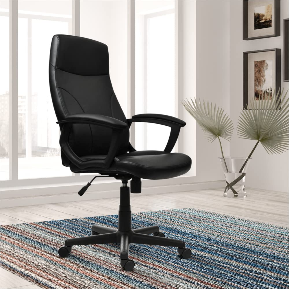 Ergonomic Mesh Office Chair with Adjustable Height & Lumbar Support - Medium Back Executive Chair in Black (Nylon Mesh) for Home Office, Gaming & Workspace Comfort