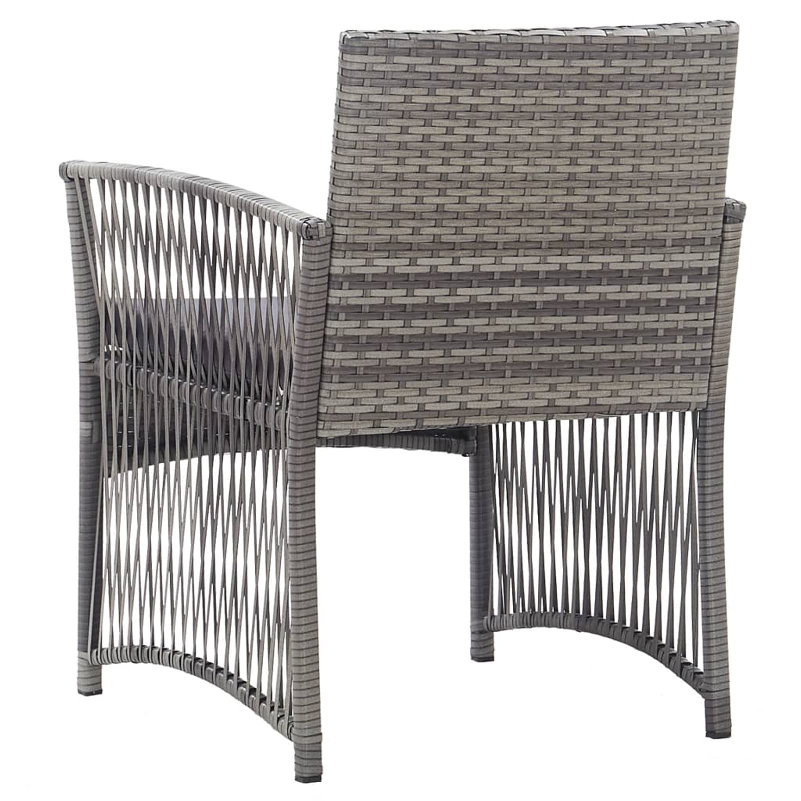 Stackable Outdoor Patio Chairs Set of 2 with Cushions - Durable Poly Rattan Armchairs for Garden, Poolside & Balcony - Anthracite Grey Modern Patio Furniture for Relaxing & Entertaining