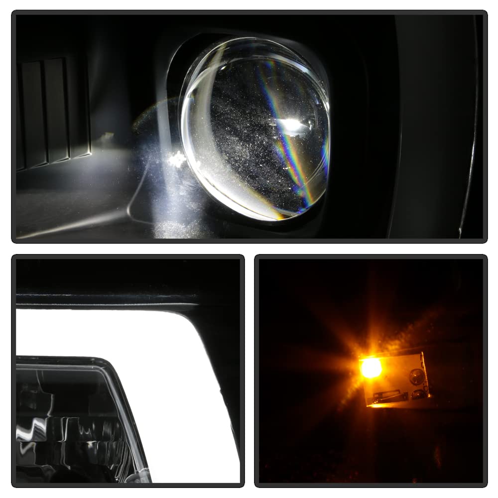 ACANII LED Projector Headlights for 2004-2008 Ford F150 Lobo - Black LED Tube with Built-in Lights (Pair Left+Right) | Enhanced Night Visibility & Modern Style Upgrade