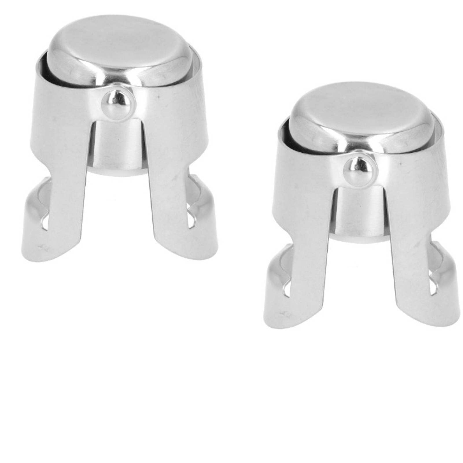 2-Pack Stainless Steel Champagne Stoppers - Reusable Wine Bottle Sealers & Savers for Sparkling Wine, Champagne, Prosecco - Perfect for Parties, Weddings, and Home Bar Accessories