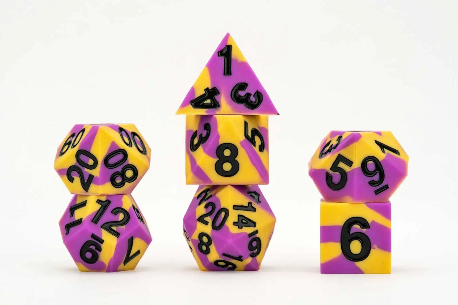 7ct Sharp Edge Silicone Pride Dice Set - 9 Vibrant Color Options for D&D, RPG & Tabletop Gaming - Perfect for LGBTQ+ Pride Events & Gamer Gifts
