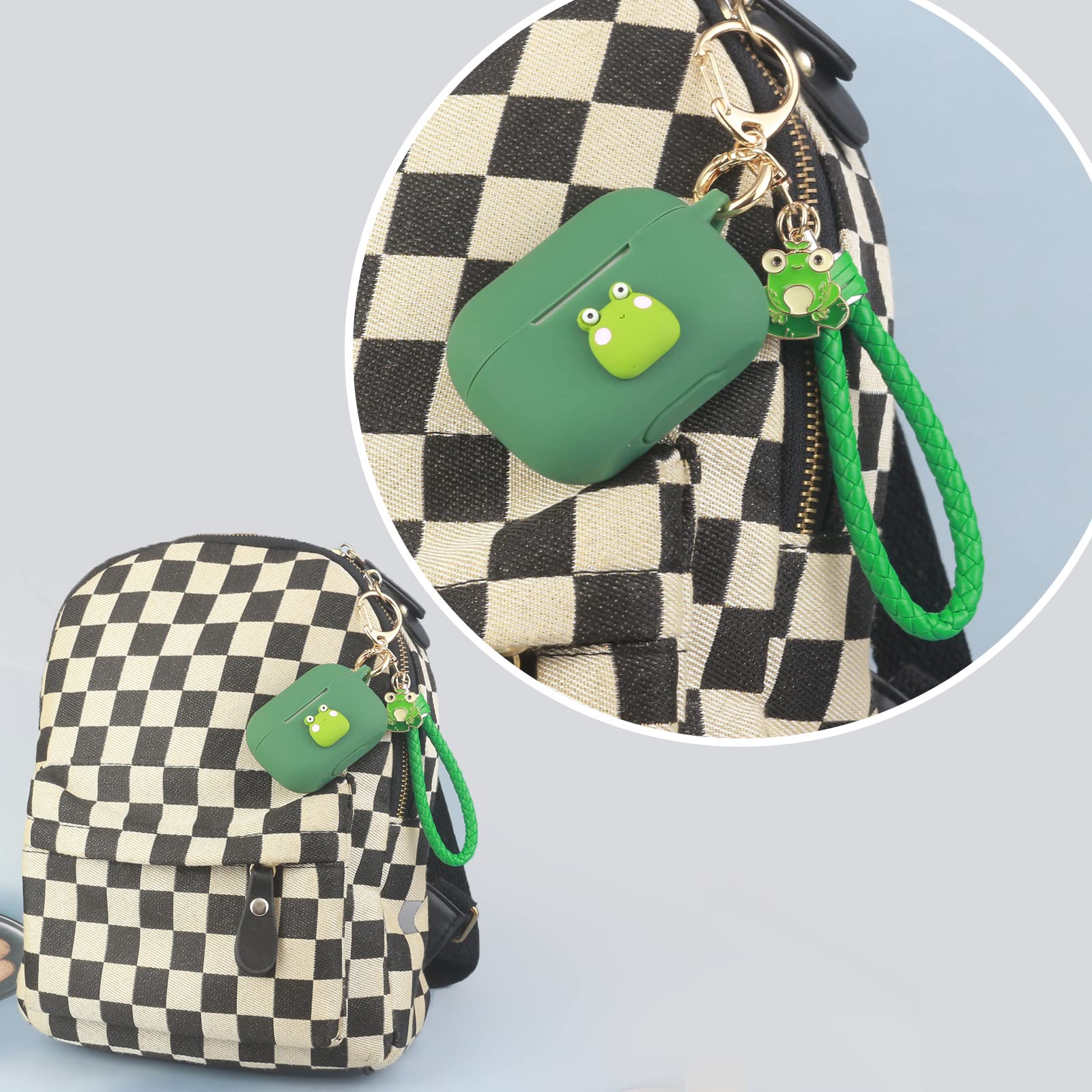 Cute Kawaii AirPods Pro Case with Keychain - Frog Design for Women | Perfect for Daily Use & Travel