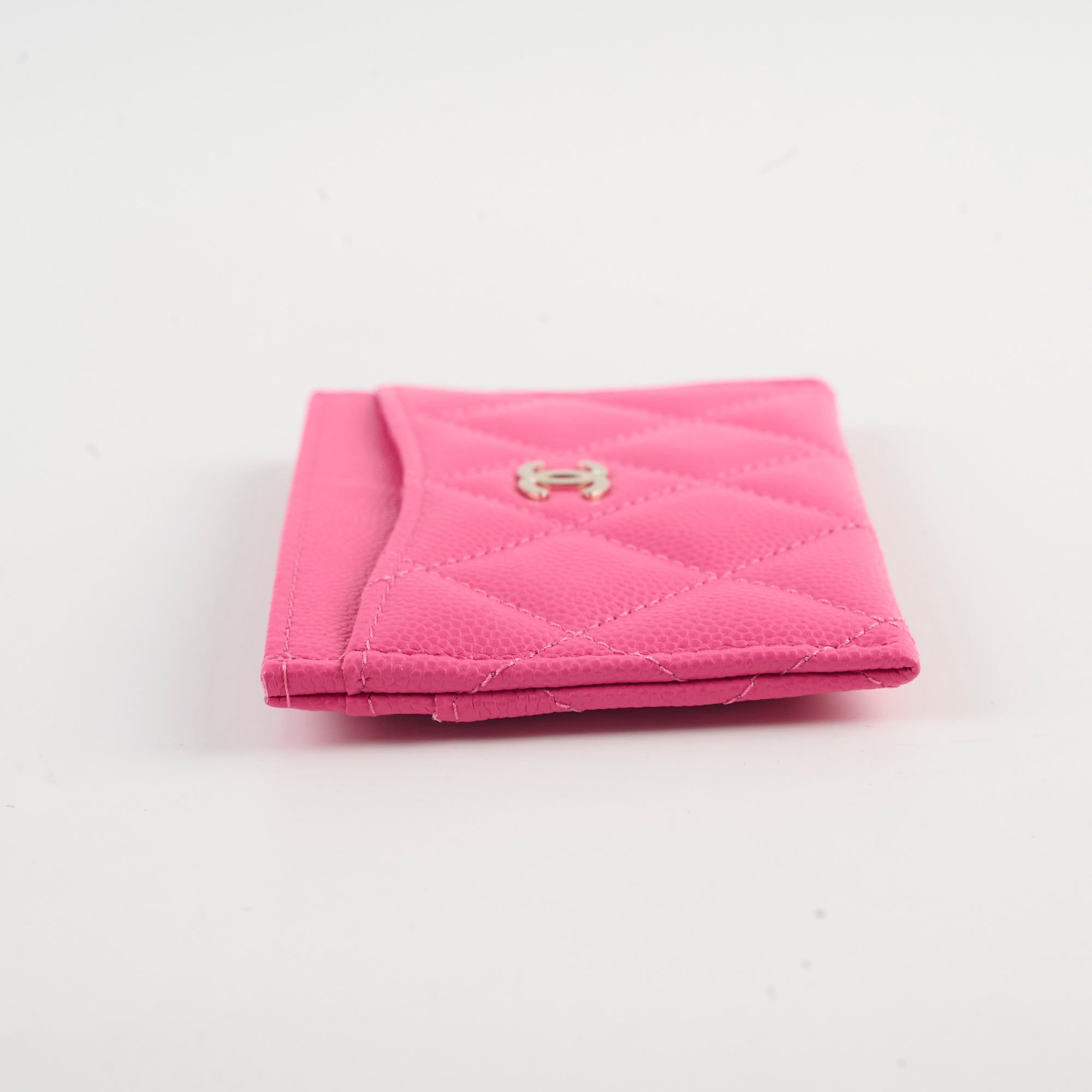 Chanel Quilted Lambskin Card Holder in Hot Pink - Luxury Compact Wallet for Credit Cards & ID - Perfect for Everyday Use & Travel