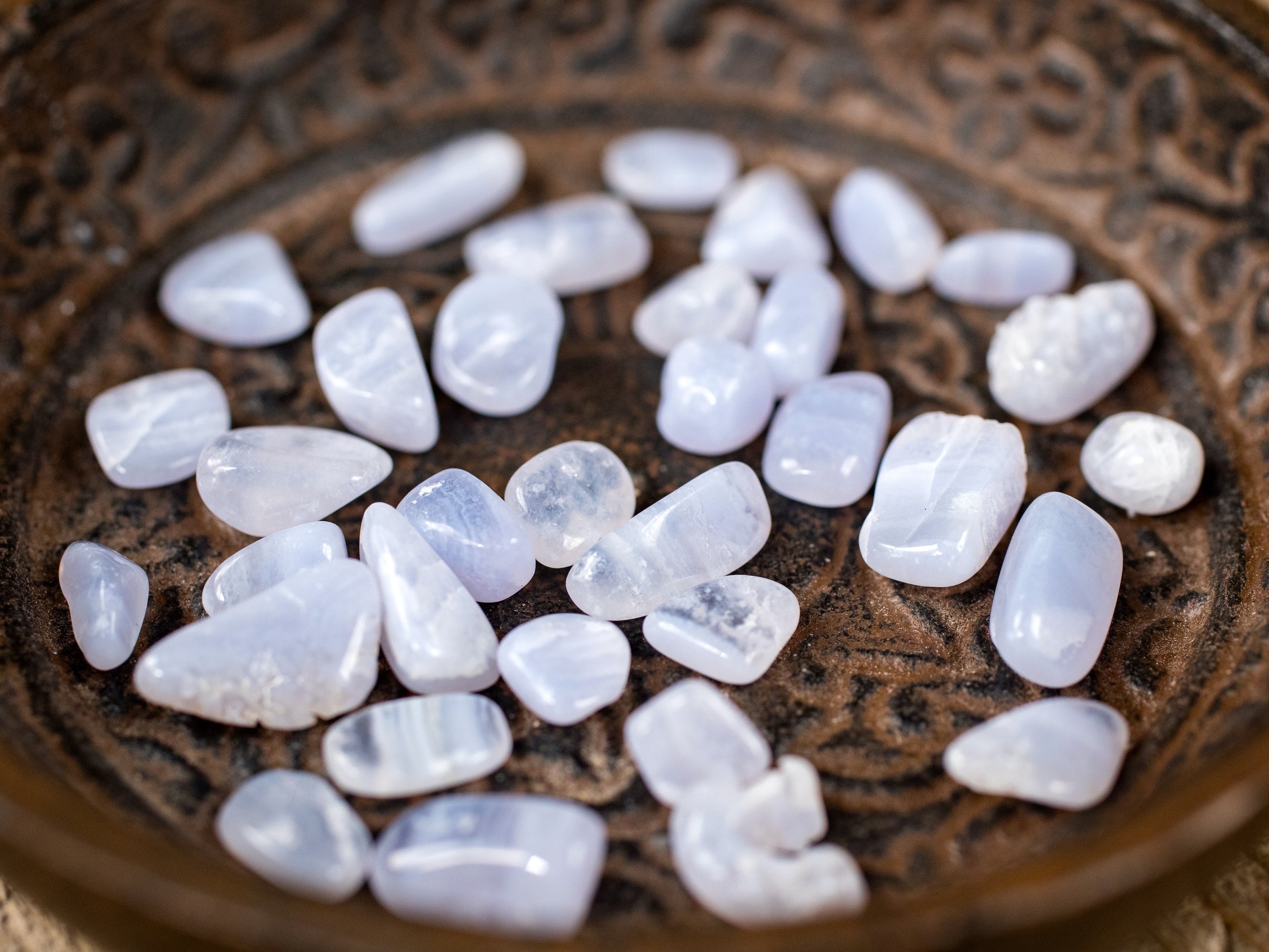 Natural Blue Chalcedony Crystal Chips - Small Tumbled Gemstones for Jewelry Making, Healing & Decor (E1804) | DIY Crafts, Meditation, Home Decor Gifts