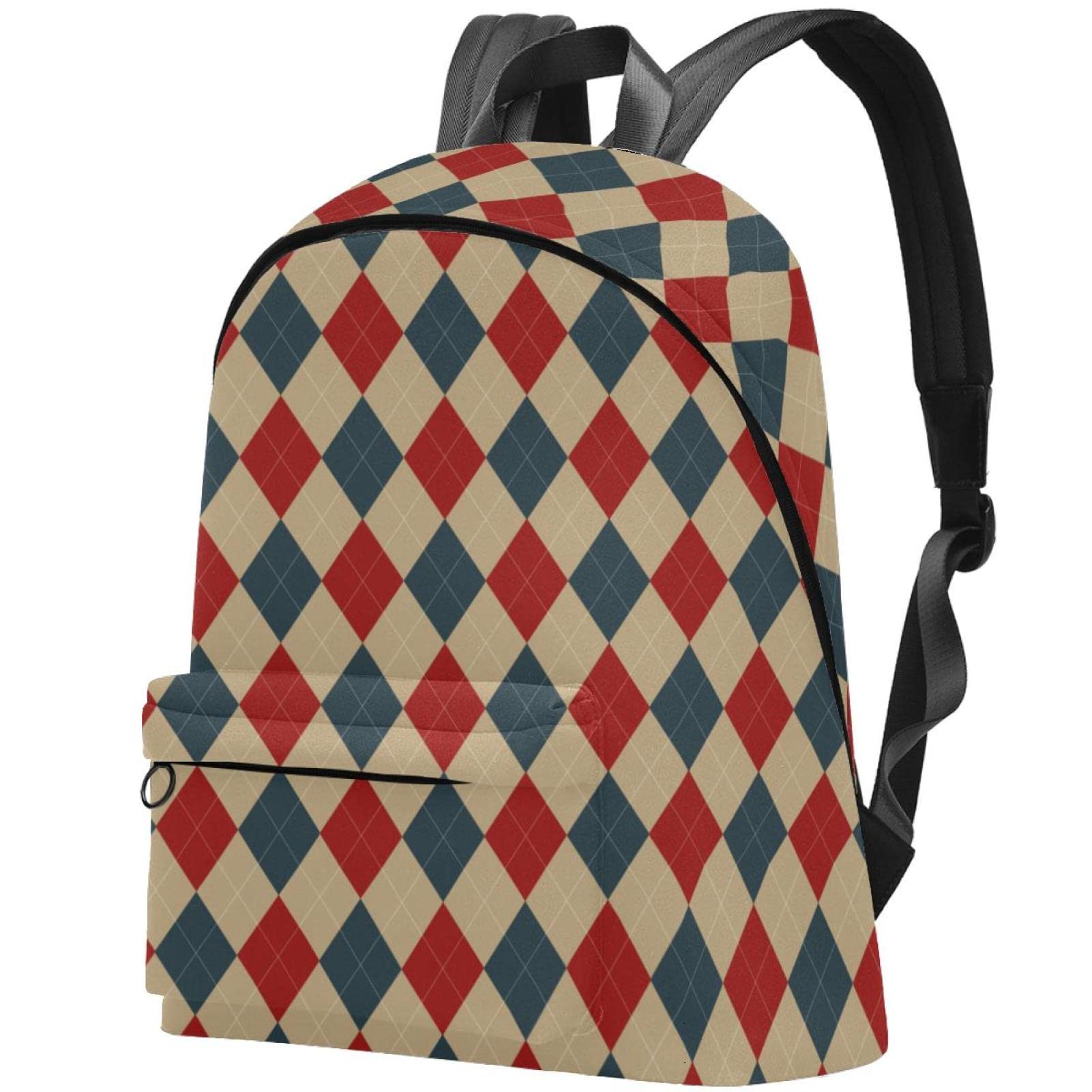 Stylish Canvas Backpack for College & Travel - Waterproof Laptop Backpack with Modern Lattice Design for Women & Men | Perfect for School, Commuting & Weekend Getaways
