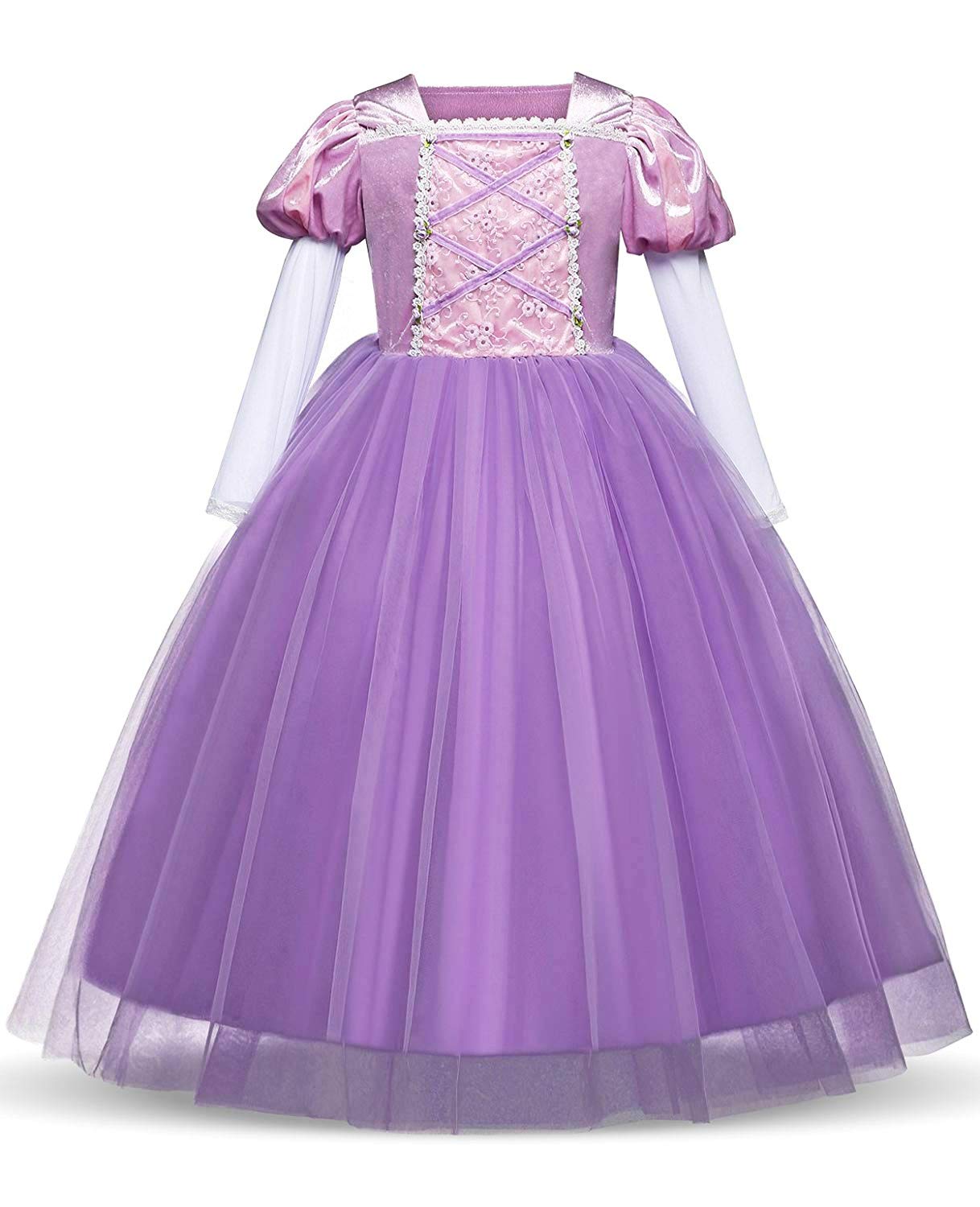 Rapunzel & Sofia Princess Dress for Girls - Elegant Tulle Ball Gown for Halloween, Christmas, Birthday Parties & Weddings | Perfect for Dress-Up, Tea Parties & Special Occasions