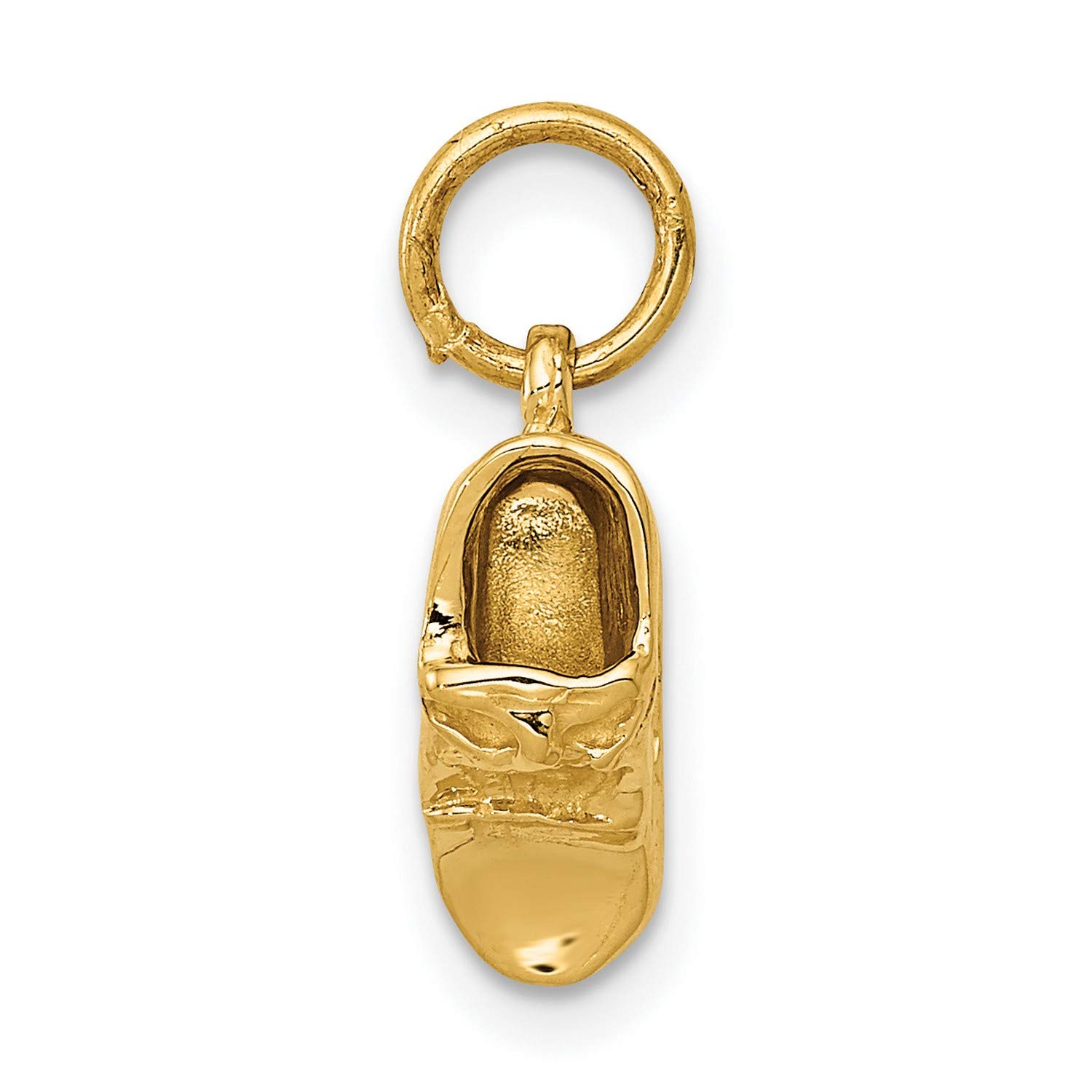 14K Yellow Gold Single Baby Shoe Charm Pendant - 17mm x 5mm - Perfect for Baby Shower Gifts, Newborn Keepsakes & Jewelry Making