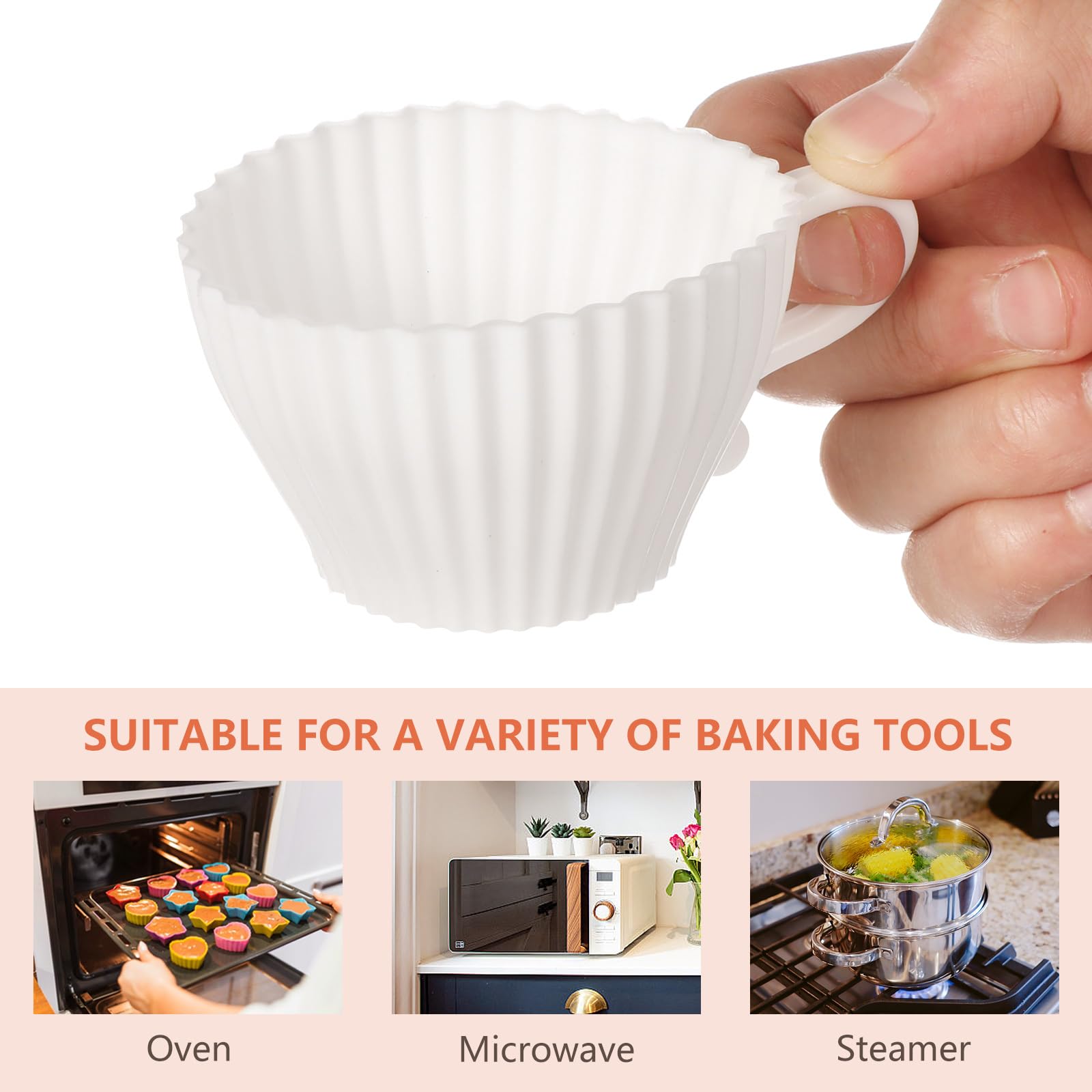 DOITOOL 4PCS Silicone Cupcake Liners - Reusable, Non-Stick, Oven Safe Baking Muffin Cups for Perfect Cupcakes & Muffins - Ideal for Home Baking, Parties, and Gift Packaging