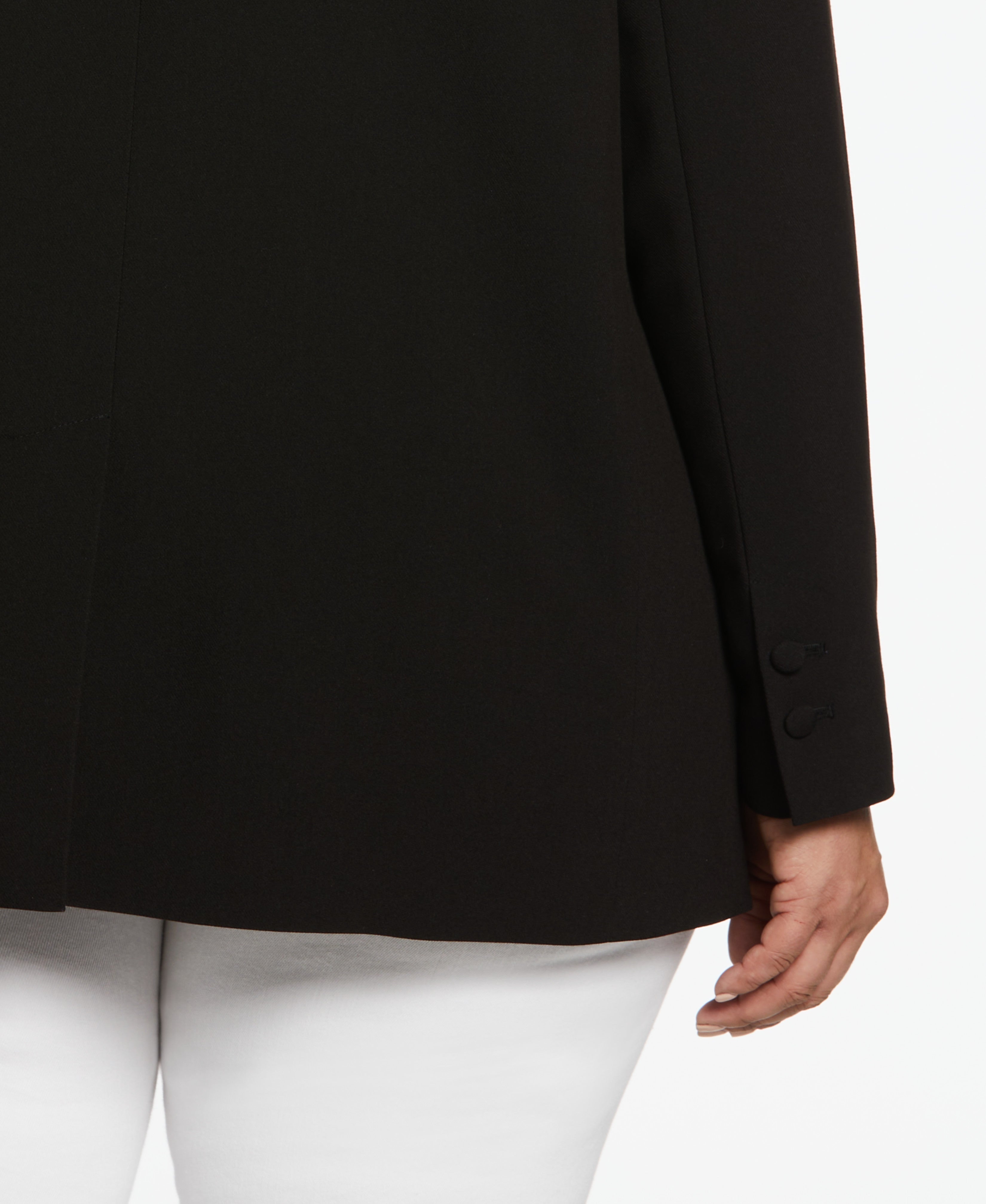 Plus Size Double Breasted Gabardine Blazer for Women - Professional Office Jacket, Business Casual Workwear, Formal Coat for Work & Special Occasions